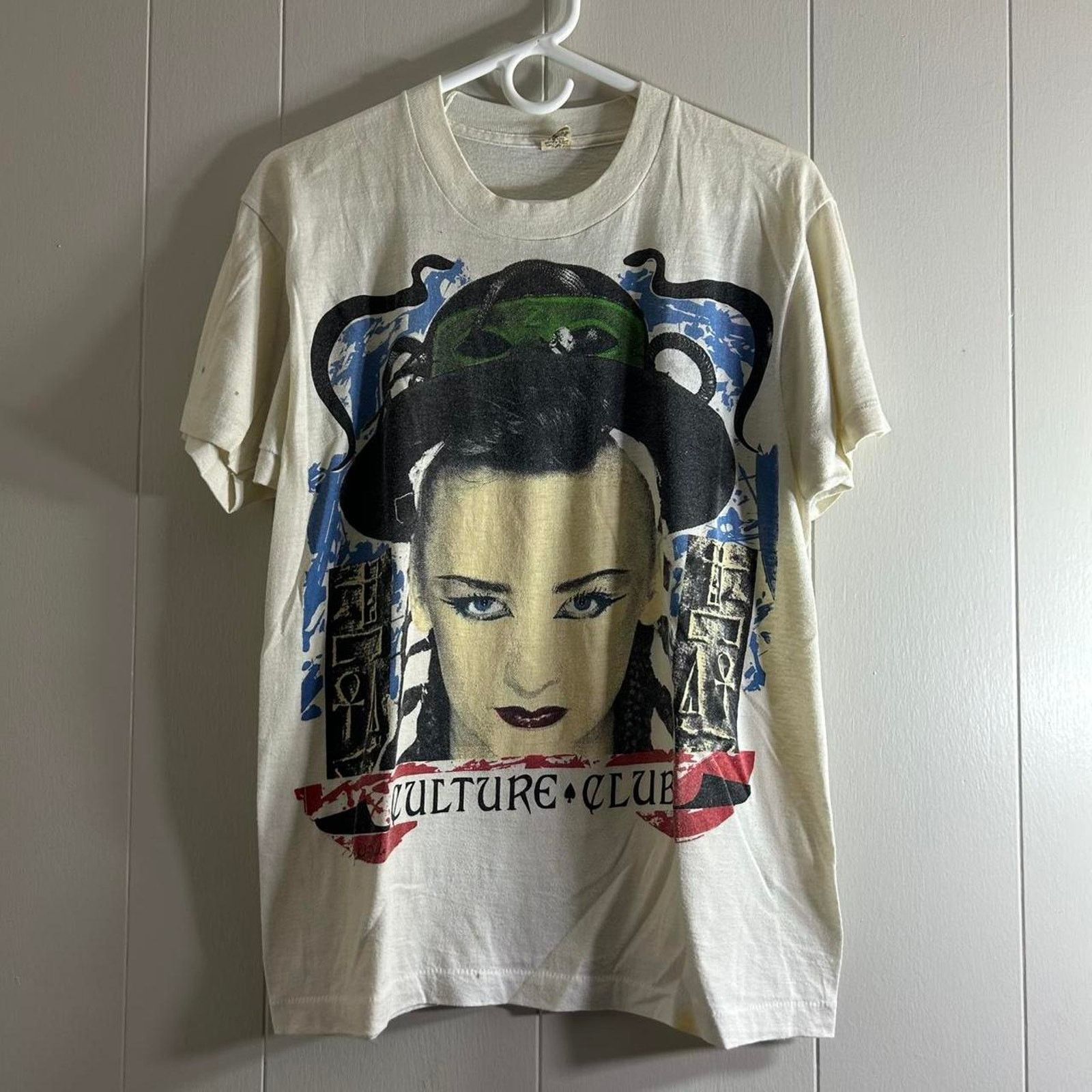 Vintage vintage 1984 CULTURE CLUB Boy George double sided tee shirt Size US L / EU 52-54 / 3 - 2 Thumbnail