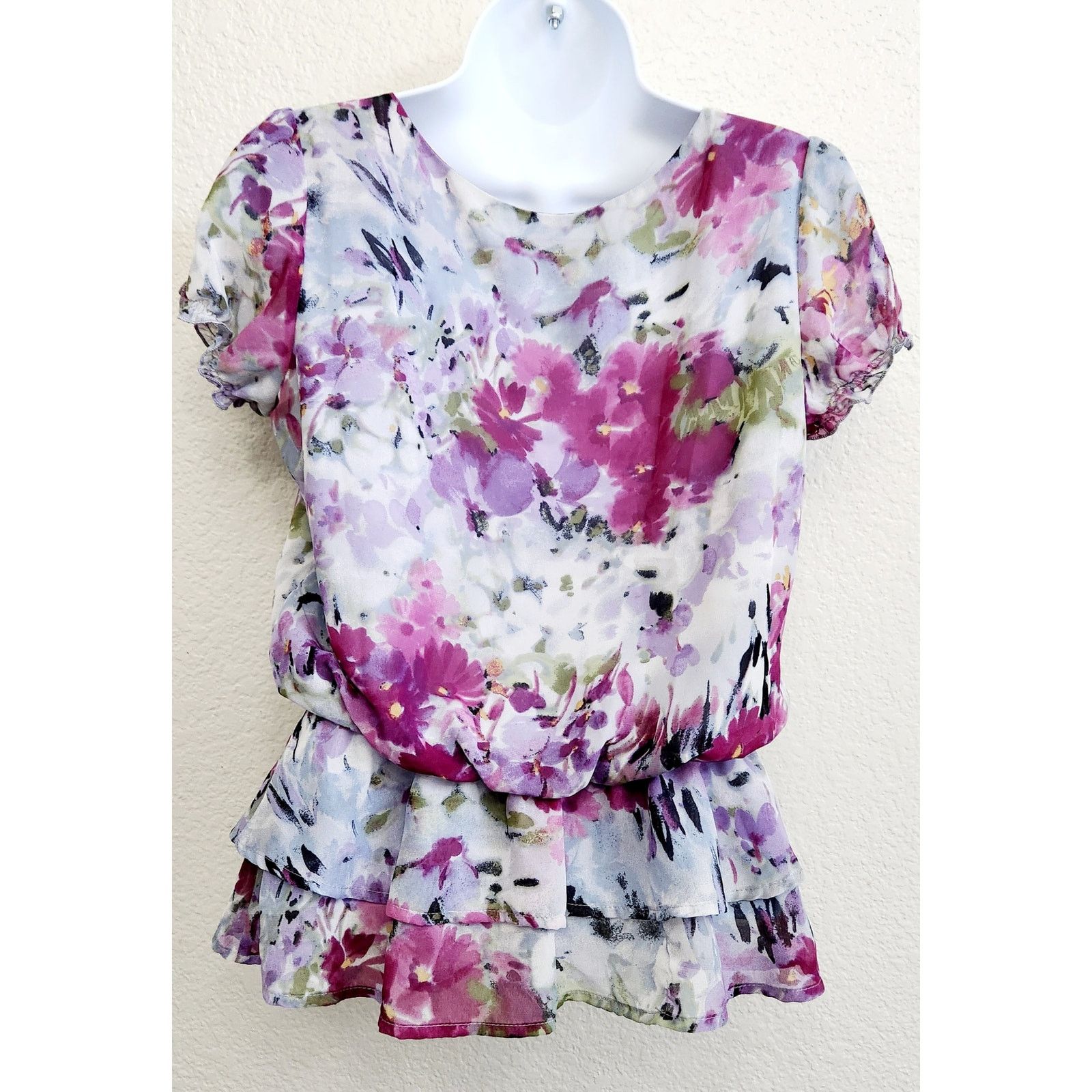 Other Sunny Leigh Purple Multicolor Floral Print Top PP SP Lined Size S / US 4 / IT 40 - 4 Thumbnail