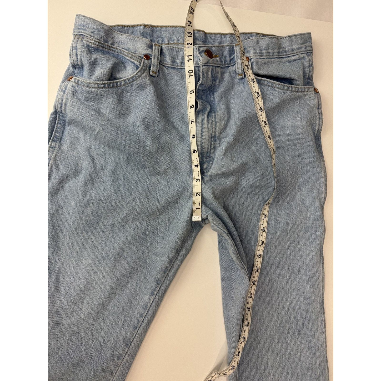 Other Wrangler Jeans Men LIght Wash Western Straight Cowboy 35*32 Size US 35 - 4 Thumbnail