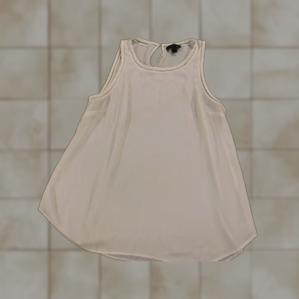 J.Crew J.CREW Blouse Womens 4 Beige Sleeveless Pullover Round Neck Casual Polyester Down Button Regular Colorful 90s? Size S / US 4 / IT 40 - 1 Thumbnail