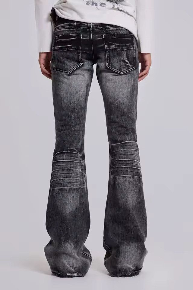 Other Washed Black Bootcut Y2k Flared Retro Distressed Jeans Size US 37 - 3 Thumbnail
