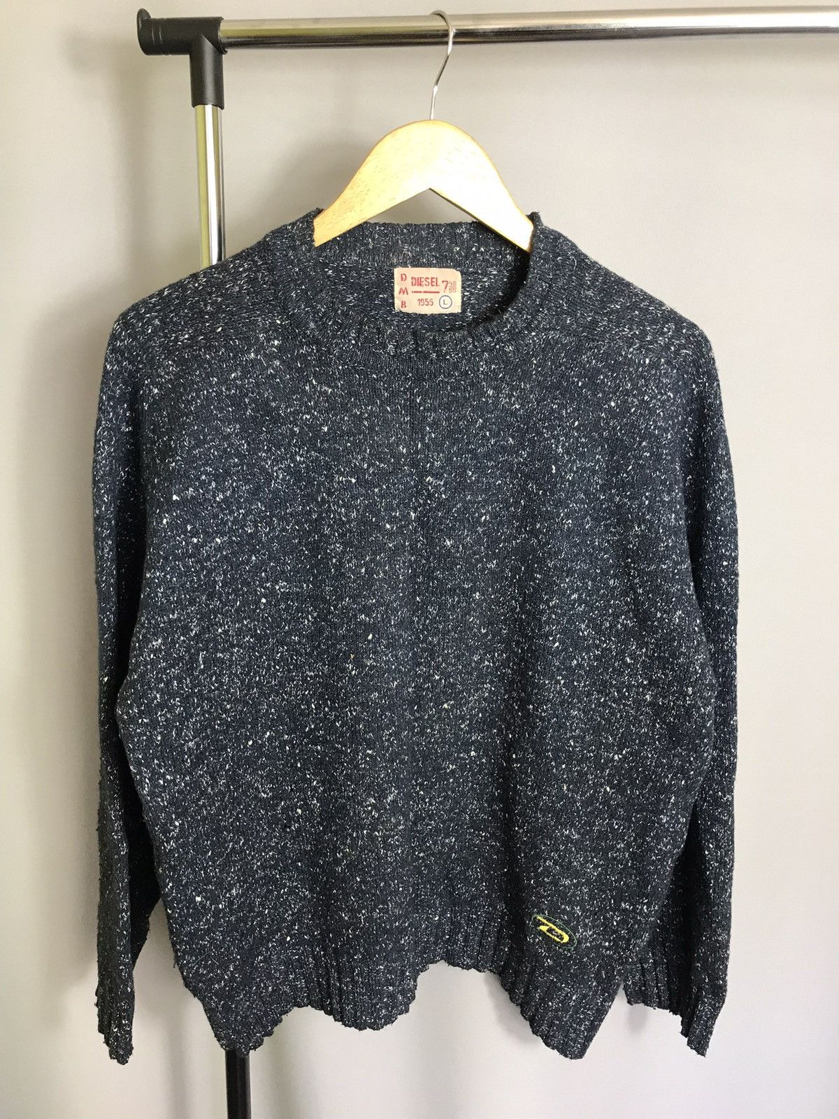 Diesel × Vintage Rare Diesel DMB 1955 Sweater Wool Knit Blue Long Sleeve Size US L / EU 52-54 / 3 - 1 Thumbnail