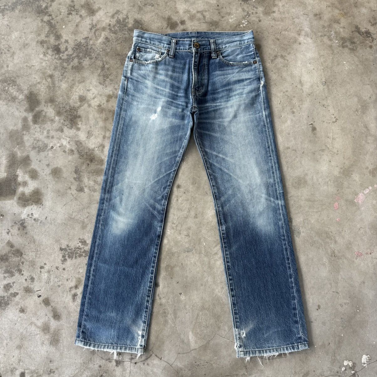 Japanese Brand Vintage Japanese S002 Faded Mud Washer Denim Jean Pants Size US 32 / EU 48 - 1 Thumbnail