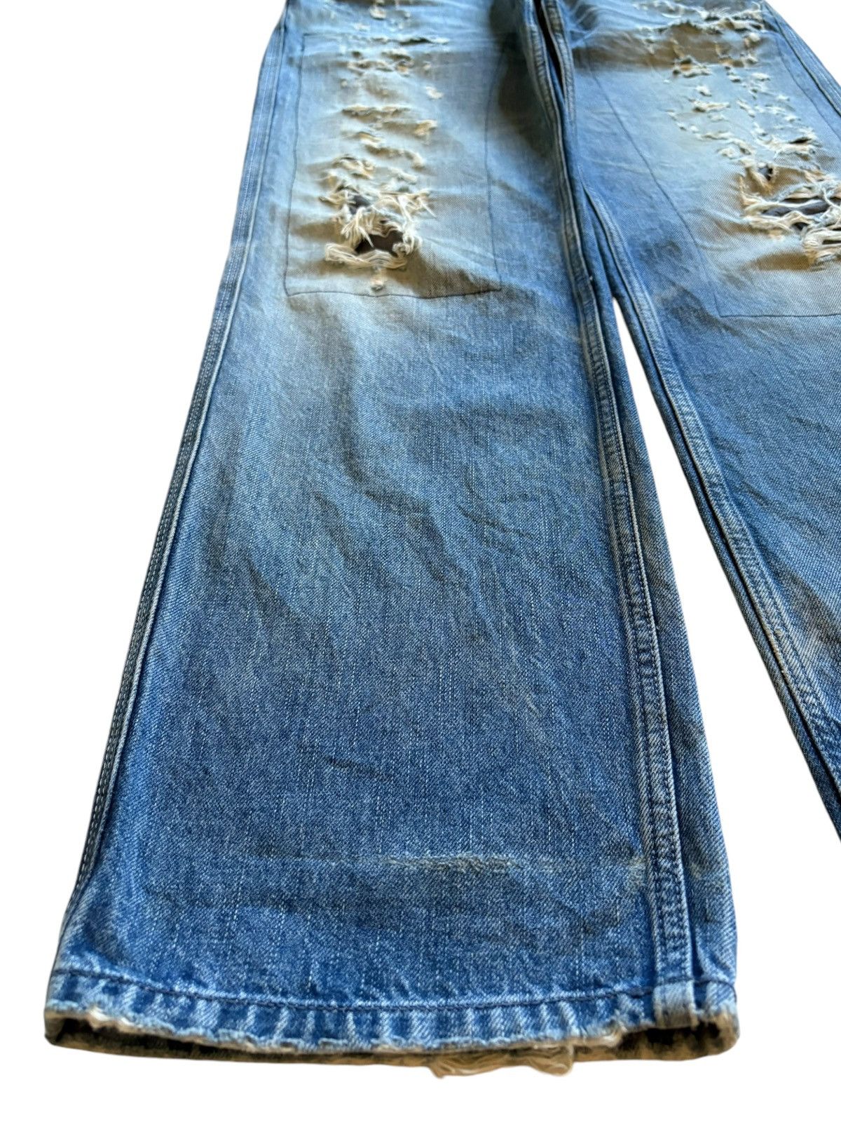 Diesel Vintage Diesel Faded Blue Wash Distressed Baggy Jeans Size US 34 / EU 50 - 6 Thumbnail