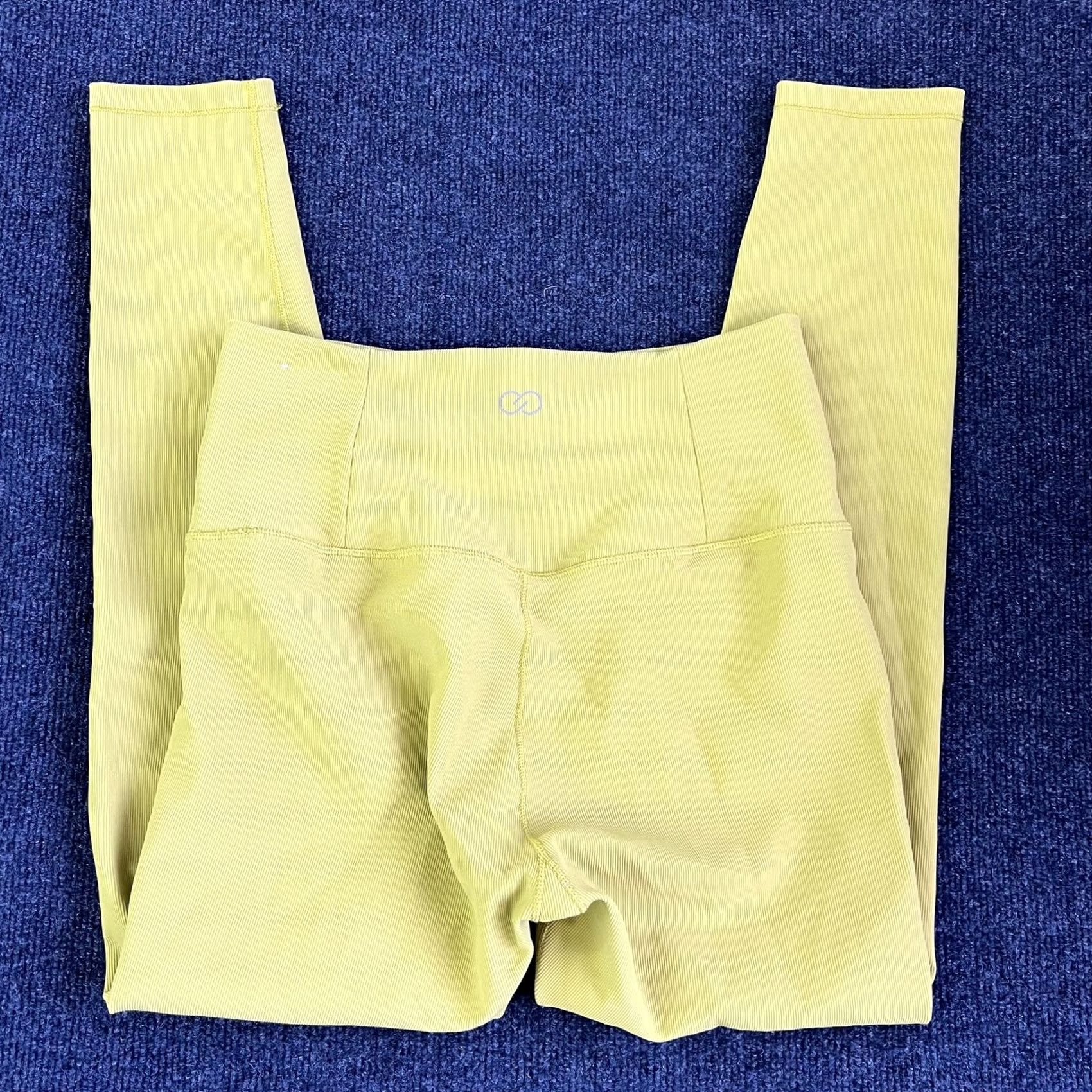 Vintage Balance Athletica Leggings Womens Small Yellow Ribbed High Rise Ankle Yoga Gym Size 28" / US 6 / IT 42 - 2 Thumbnail