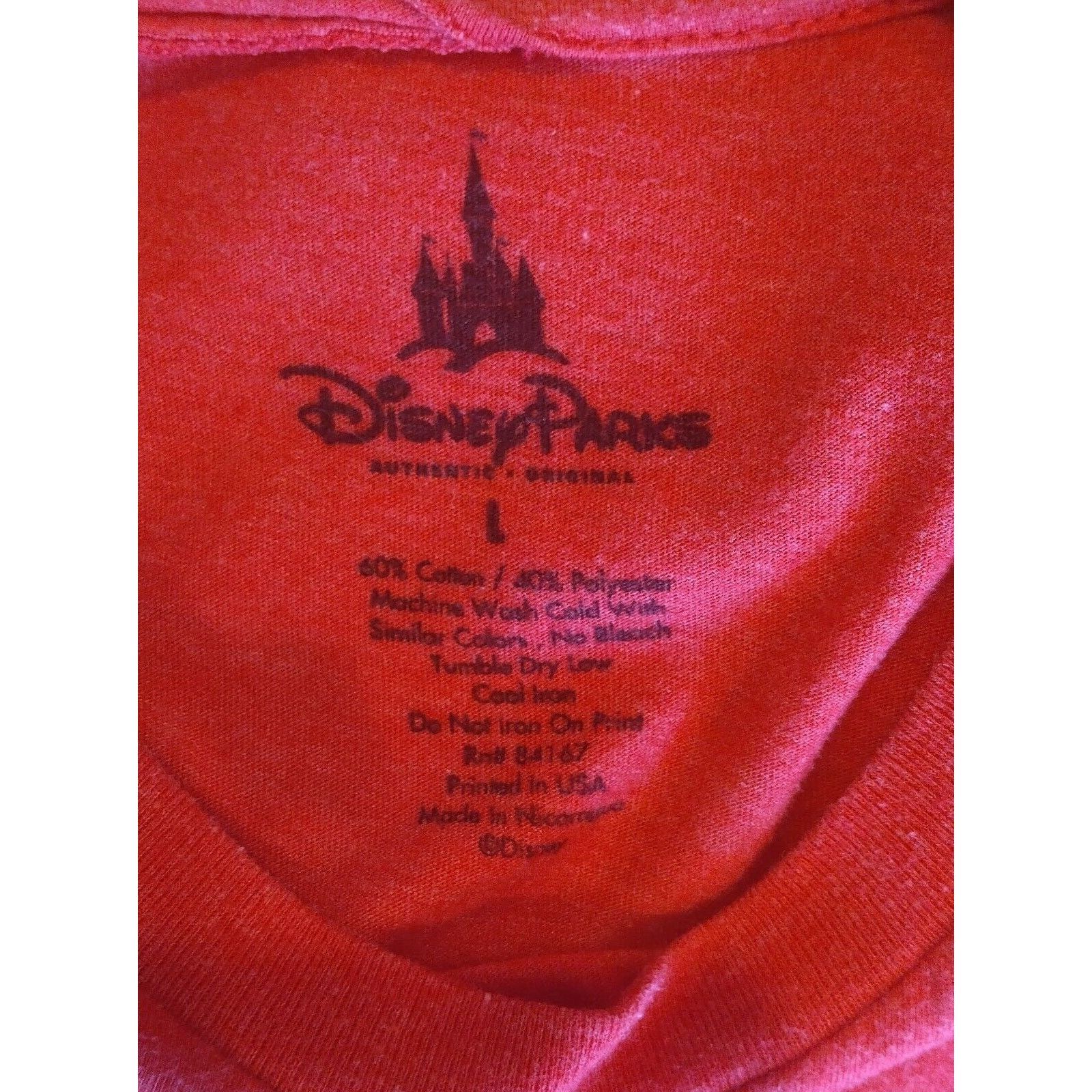 Disney Mickey Mouse "All Aboard" Red Car Trolley T-shirt Mens Large Size US L / EU 52-54 / 3 - 5 Thumbnail
