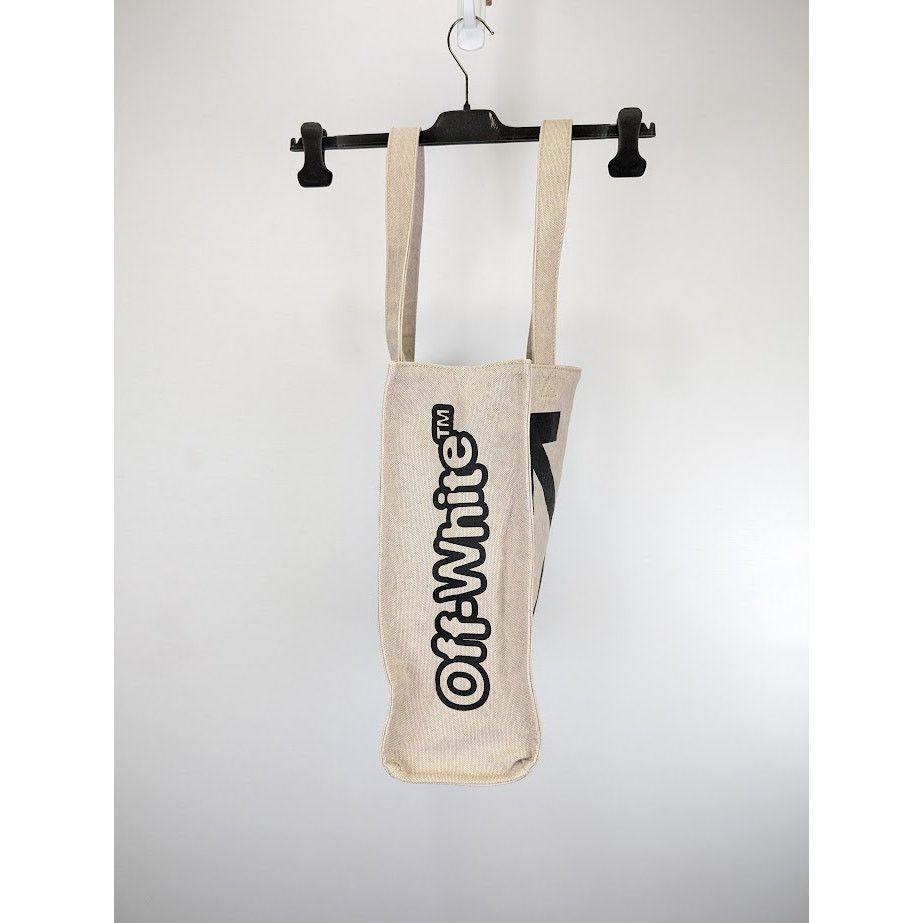 Off-White o1rshd1 Q:2 / Size: OS / Quote Shopper 40 Bag in Beige Black Size ONE SIZE - 8 Thumbnail