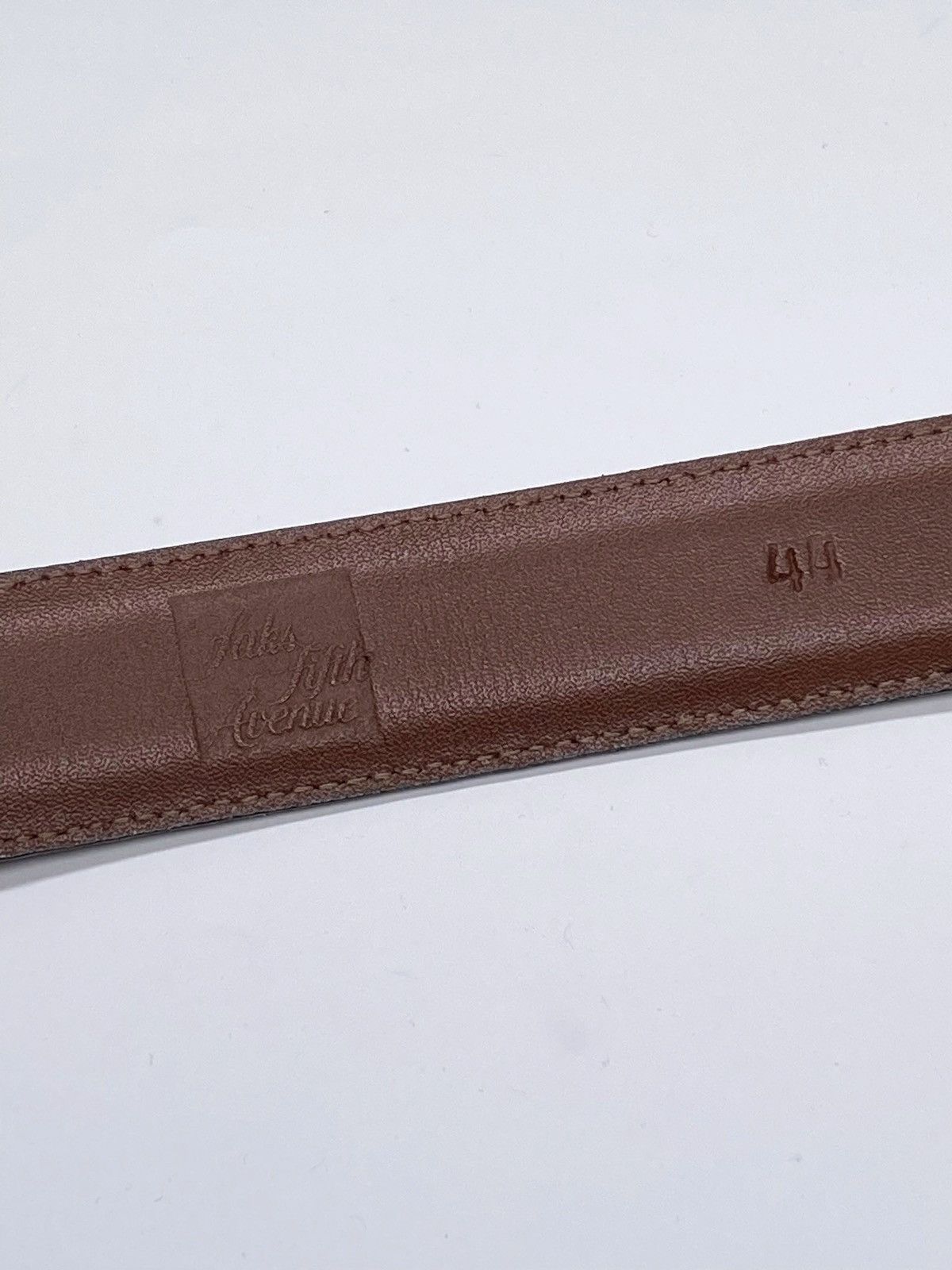 Saks Fifth Avenue Saks Fifth Avenue Brown Leather Belt size 44 Size 44 - 7 Thumbnail