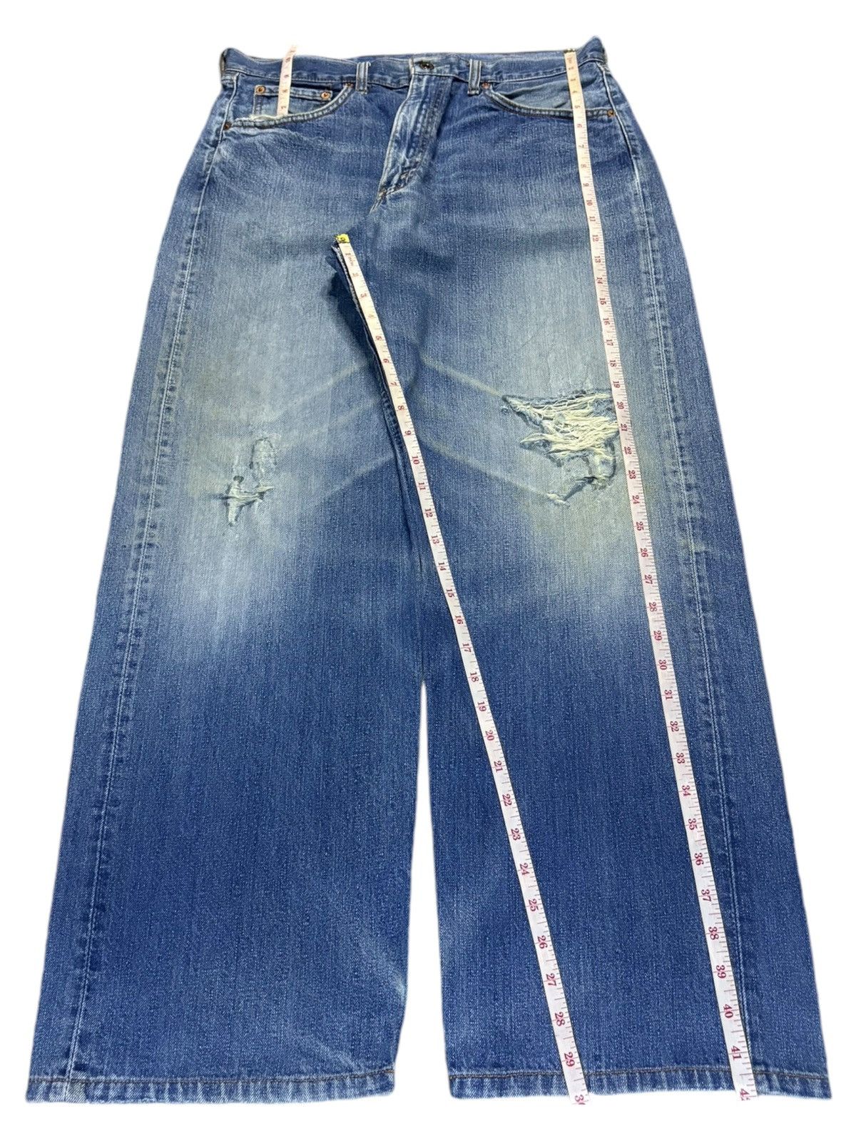 Levi's Vintage 90s Levis 504 Faded Wash Distressed Baggy Jeans Size US 33 - 13 Thumbnail