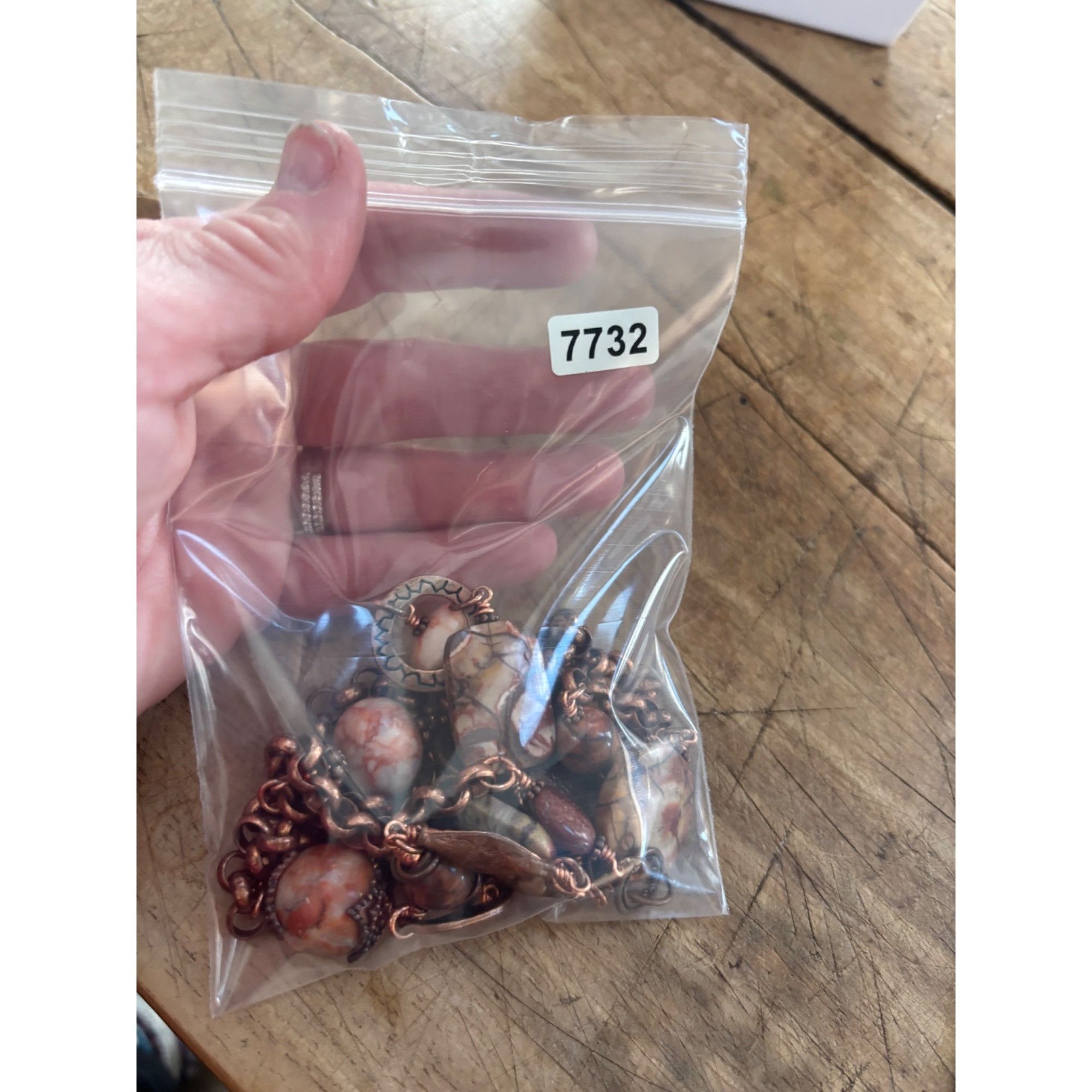 Other Handcrafted Copper Chain Necklace With Multicolored Gemstone Size ONE SIZE - 5 Thumbnail