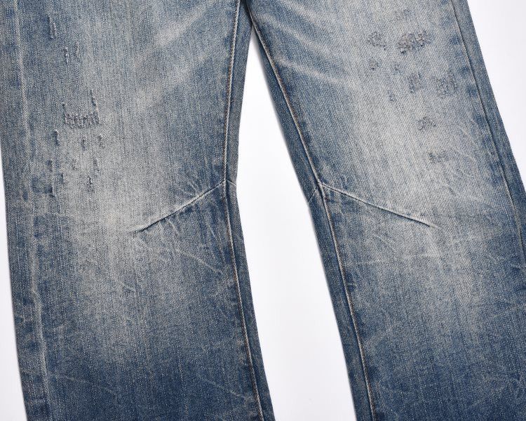 Japanese Brand Vintage washed loose dirty dyed patchwork ripped jeans Size US 32 / EU 48 - 4 Thumbnail
