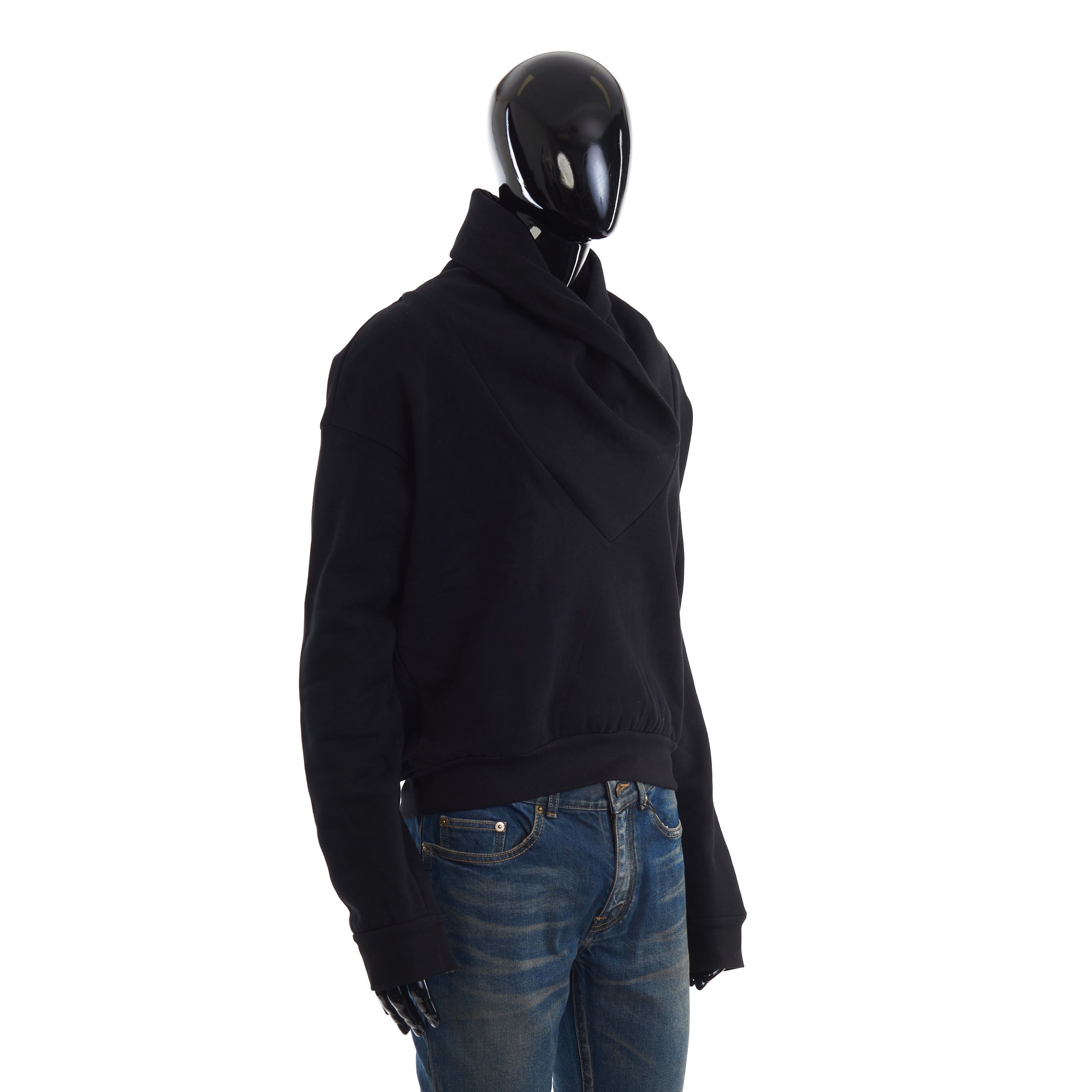 Saint Laurent Paris Black Sweatshirt With Shawl Neck In Fleece Cotton Size US S / EU 44-46 / 1 - 9 Thumbnail