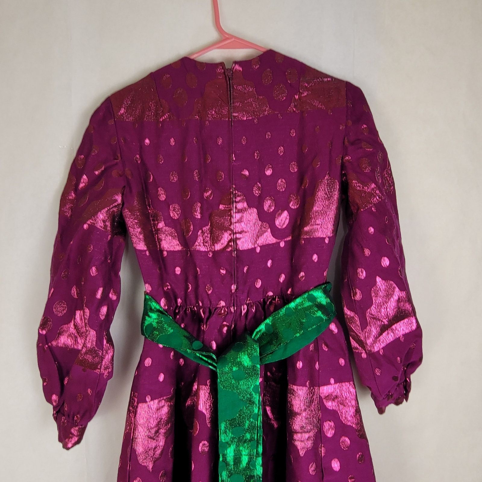 Oscar De La Renta Vintage Oscar de la Renta purple shimmer green belt dress Size M / US 6-8 / IT 42-44 - 9 Thumbnail