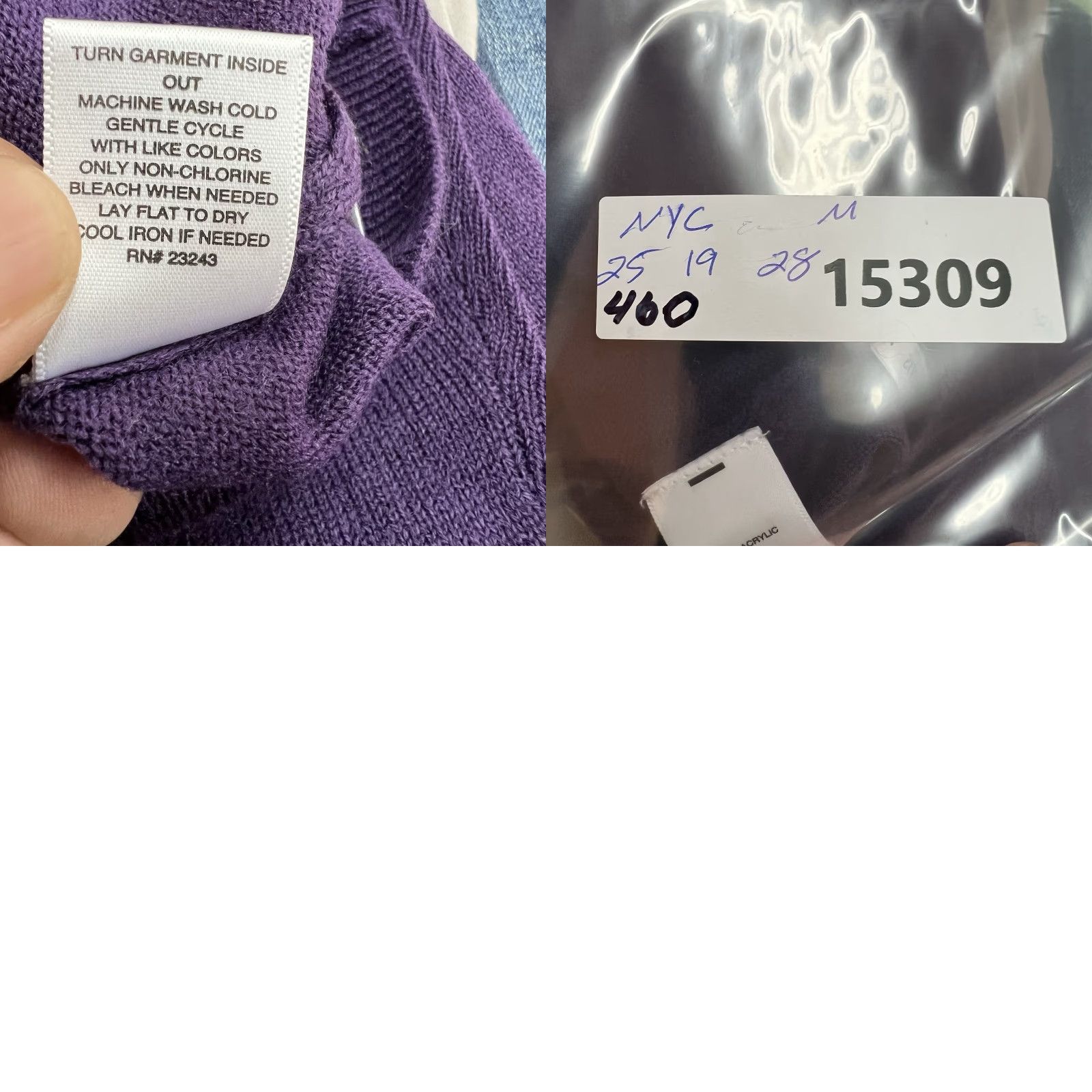 Vintage NYC Sweatshirt Women M Purple Geometric Pattern Hooded Knit Pullover NWT Activewear Size M / US 6-8 / IT 42-44 - 8 Thumbnail