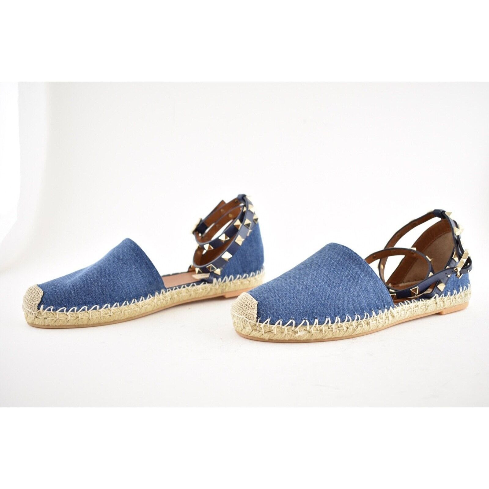 Valentino Valentino Rockstud Blue Denim Jean Wrap Around Ankle Size US 7 / IT 37 - 10 Thumbnail
