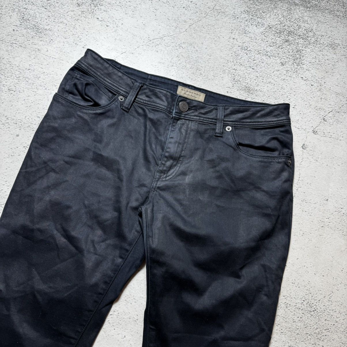 Burberry × Vintage vintage 90s washed black waxed jeans burberry luxury rare Size 29" - 4 Thumbnail