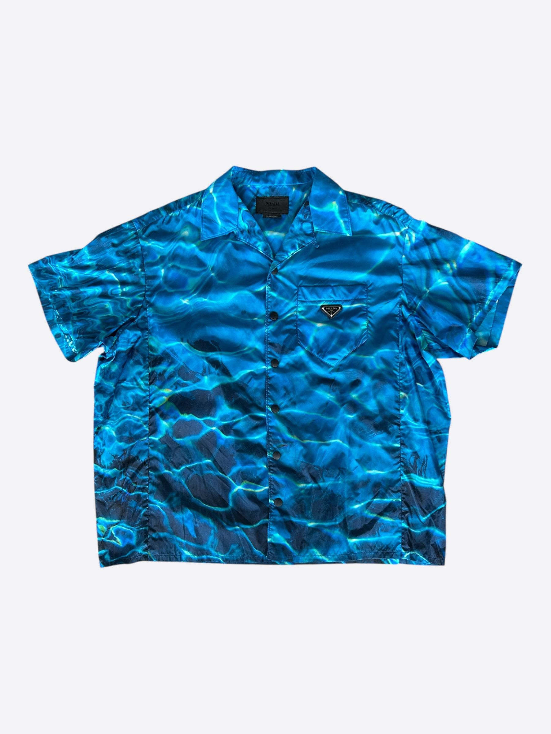 Prada Prada Blue Oceanic Button Up Shirt Size US XXL / EU 58 / 5 - 1 Thumbnail