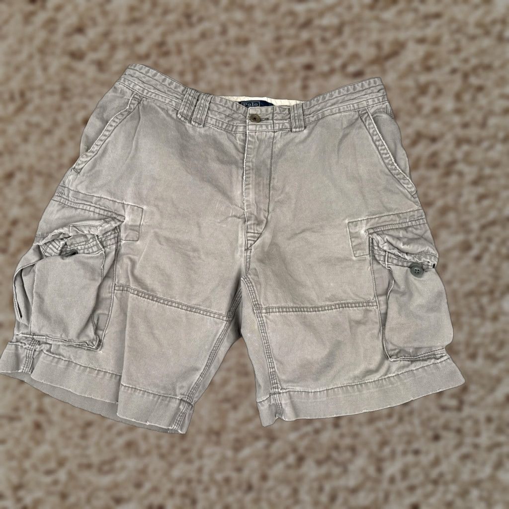 Polo Ralph Lauren Polo Ralph Lauren Shorts Men 36 Gray Cargo 100% Cotton Utility Pockets Casual Size US M / EU 48-50 / 2 - 1 Thumbnail