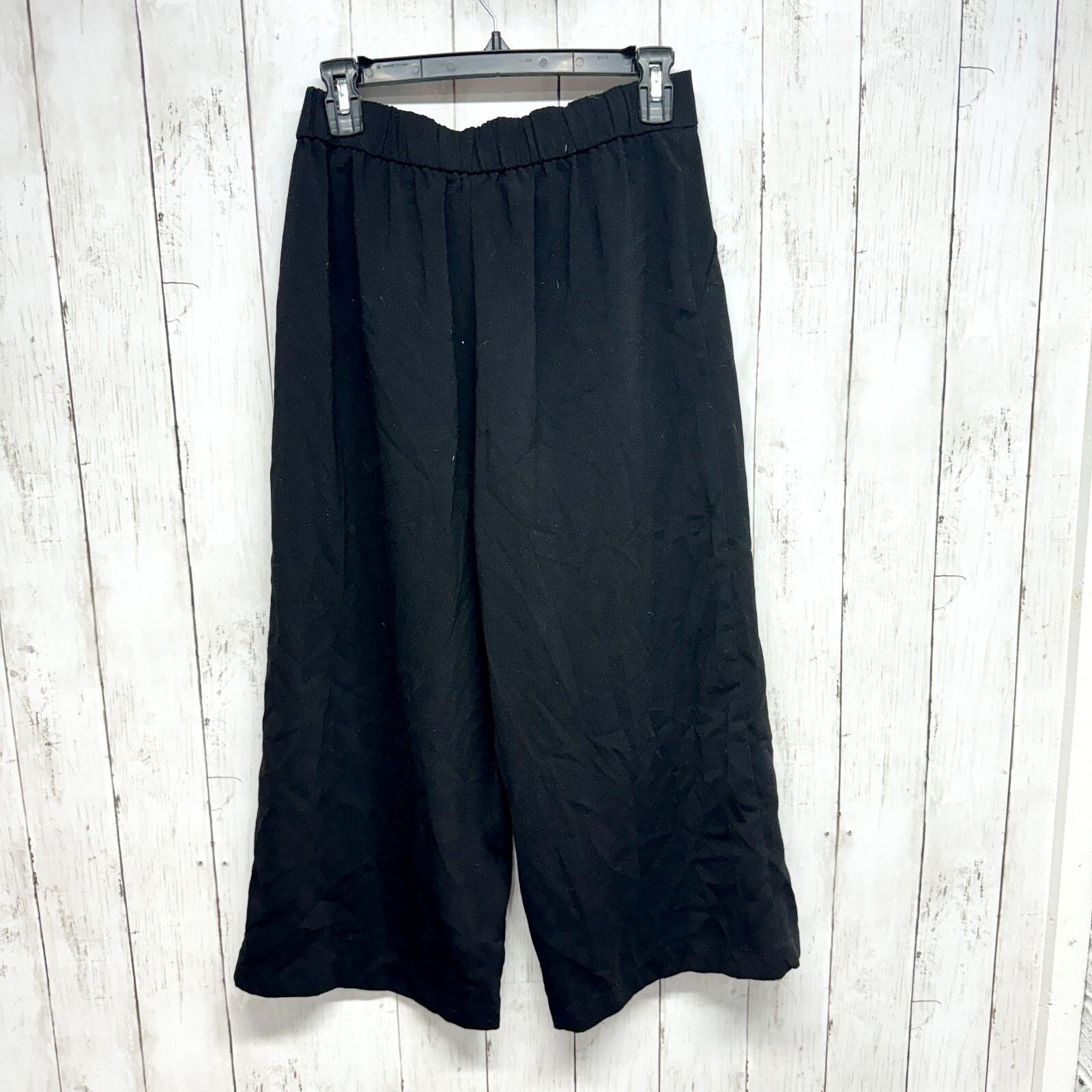 Zara Zara Pants Small Linen Wide Leg Black High Waisted Trousers Size 27" / US 4 / IT 40 - 4 Thumbnail