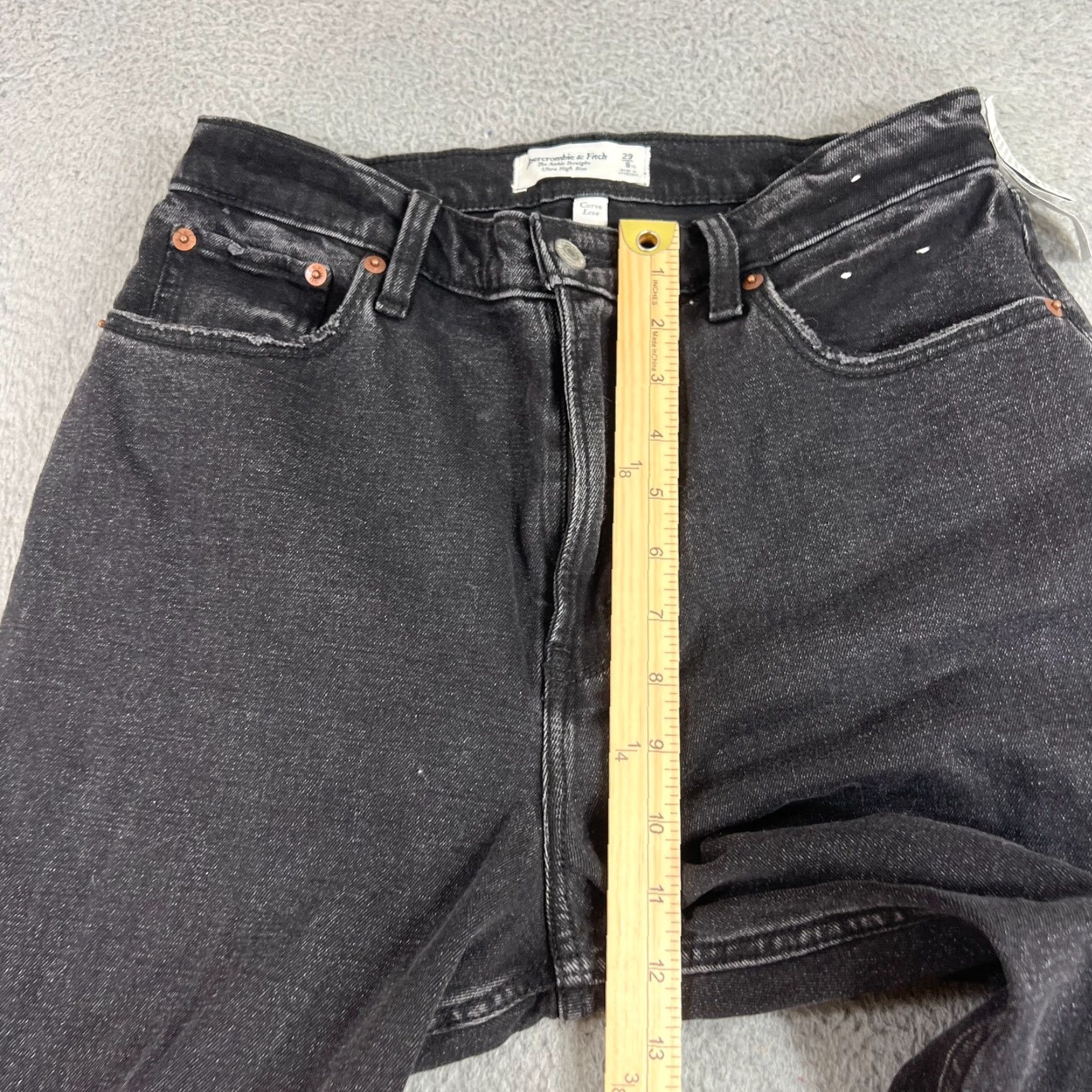 Abercrombie & Fitch Abercrombie & Fitch Jeans Regular Womens Size 8 Black High Rise Straight Inseam 22in Vintage No N/A? Size 30" / US 8 / IT 44 - 5 Thumbnail