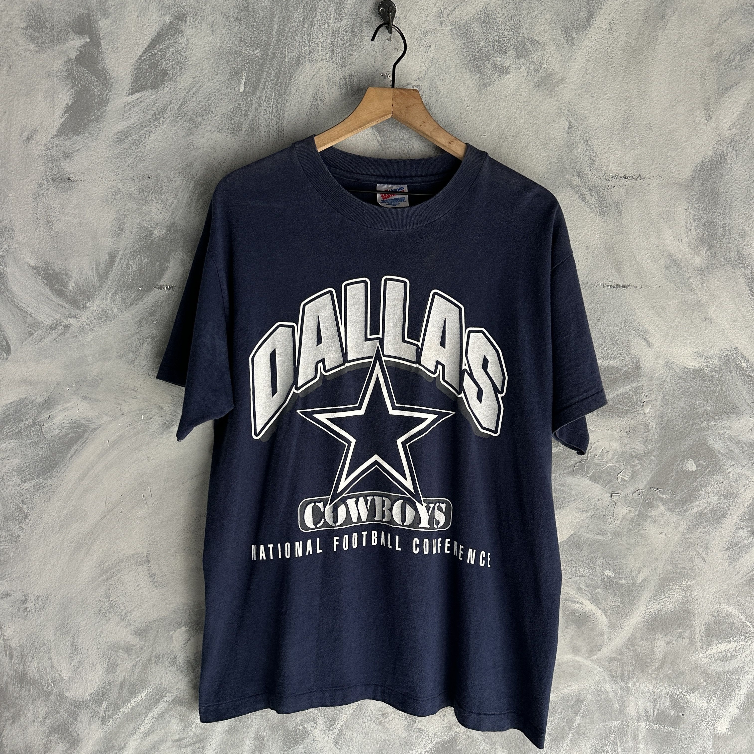 NFL Vintage Dallas Cowboys T Shirt Football Mens Glitter 90s NFL Size US L / EU 52-54 / 3 - 1 Thumbnail