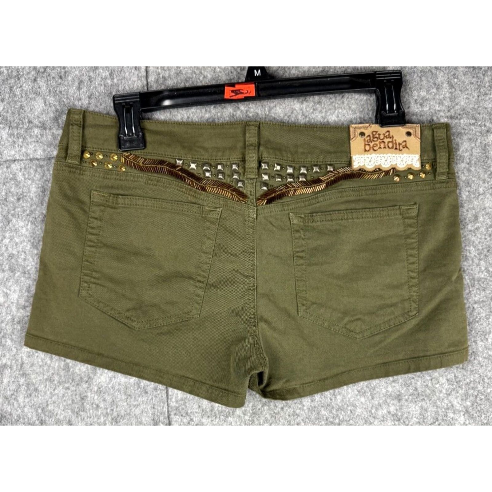 Vintage VINTAGE Agua Bendita Shorts Women's 10 Embellished B. Salvaje Short Cotton Green Chino Twill Women's 10 Green Size 32" / US 10 / IT 46 - 3 Thumbnail