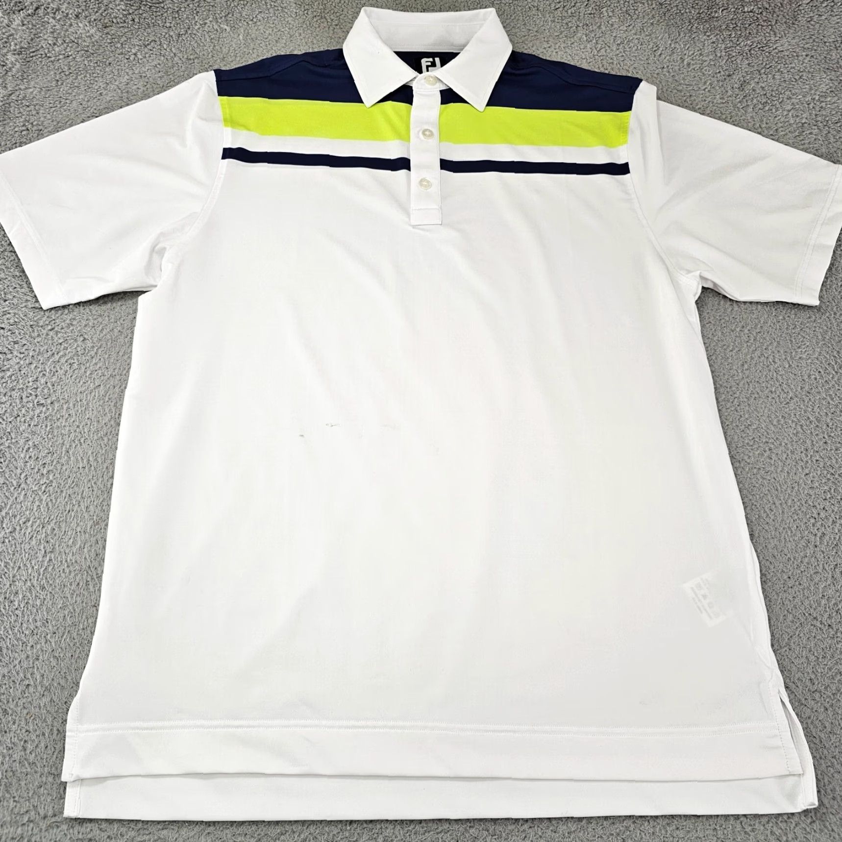 Footjoy FootJoy Polo Shirt Mens M White Colorblock Performance Stretch Golf Shirt Size US M / EU 48-50 / 2 - 2 Thumbnail