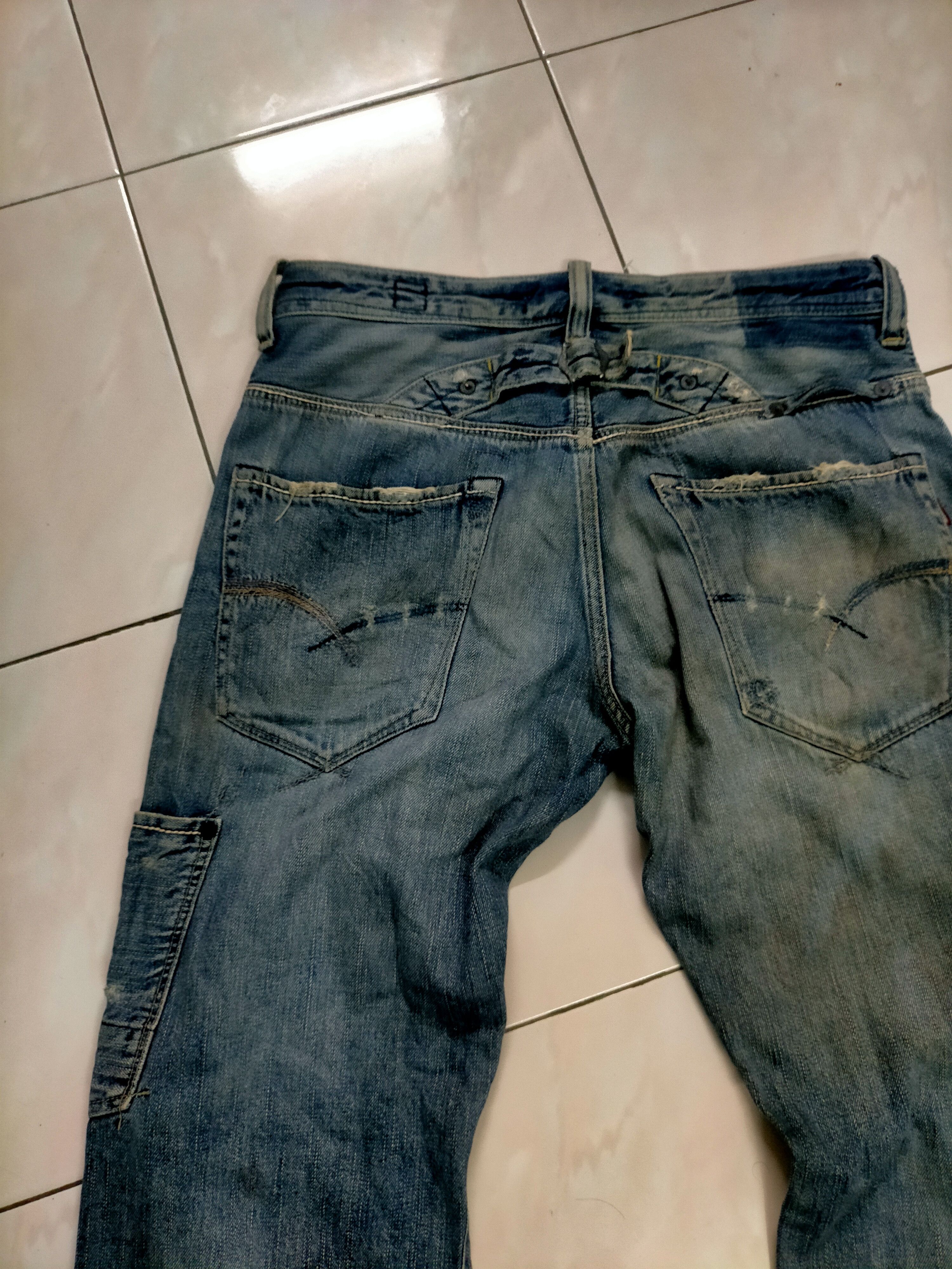 Japanese Brand × Vintage Vintage Bartack Buckle Back Selvedge Jeans Size US 33 - 5 Thumbnail