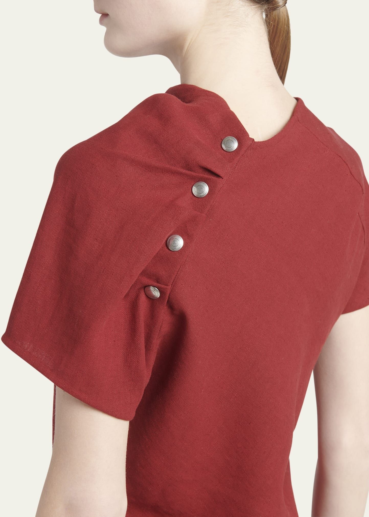 Loro Piana o1srvl11e0824 Amira Summer Linen Crepe Shirt in Red Size XS / US 0-2 / IT 36-38 - 5 Thumbnail