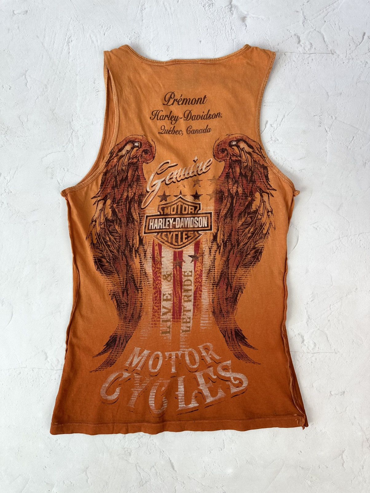 Other Vintage Harley Davidson Orange Washed Printed Top Size S / US 4 / IT 40 - 5 Thumbnail