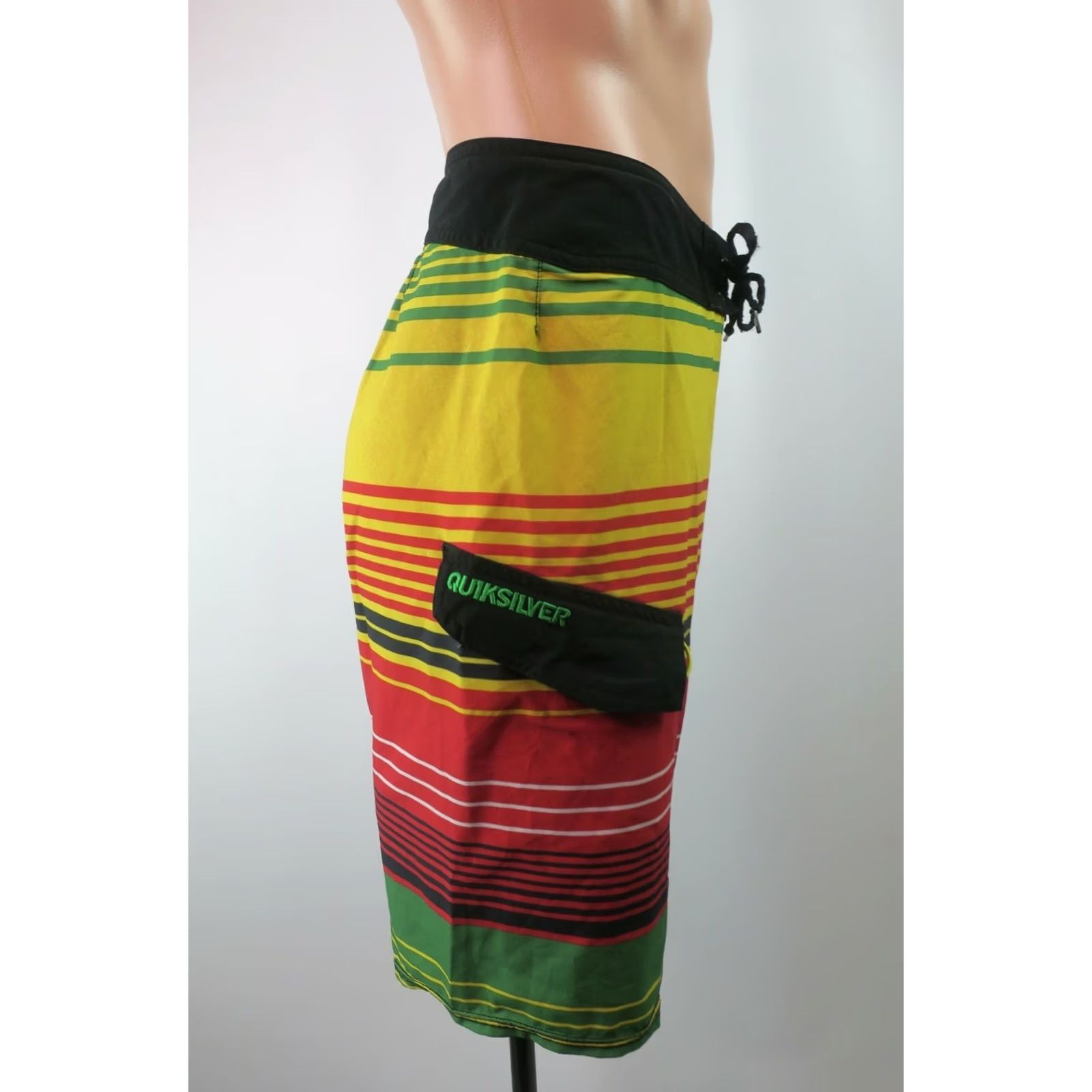 Quiksilver VTG Quiksilver Board Shorts Beach Rasta Striped Lace-Up Swim Trunks sz 30 Mens Multicolor 90s Size US 30 / EU 46 - 5 Thumbnail