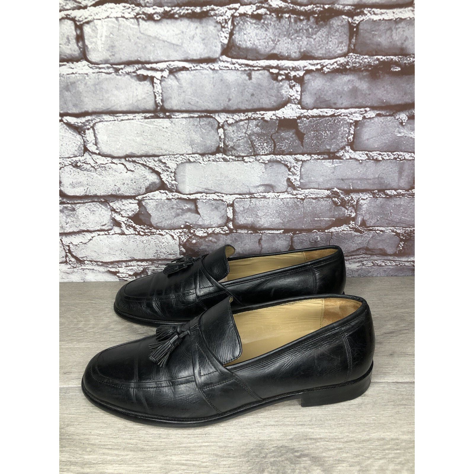 Johnston & Murphy Johnston & Murphy Black Leather Tassel Loafers Dress Shoes M Size US 11 / EU 44 - 23 Thumbnail