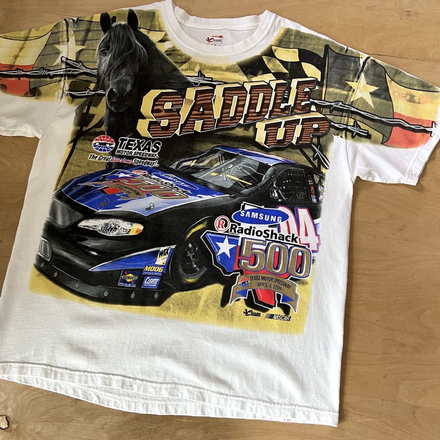NASCAR Vintage Nascar RadioShack 500 Shirt L White Nascar Shirt Mens 90s Cars USA Print Tee Size US L / EU 52-54 / 3 - 7 Thumbnail