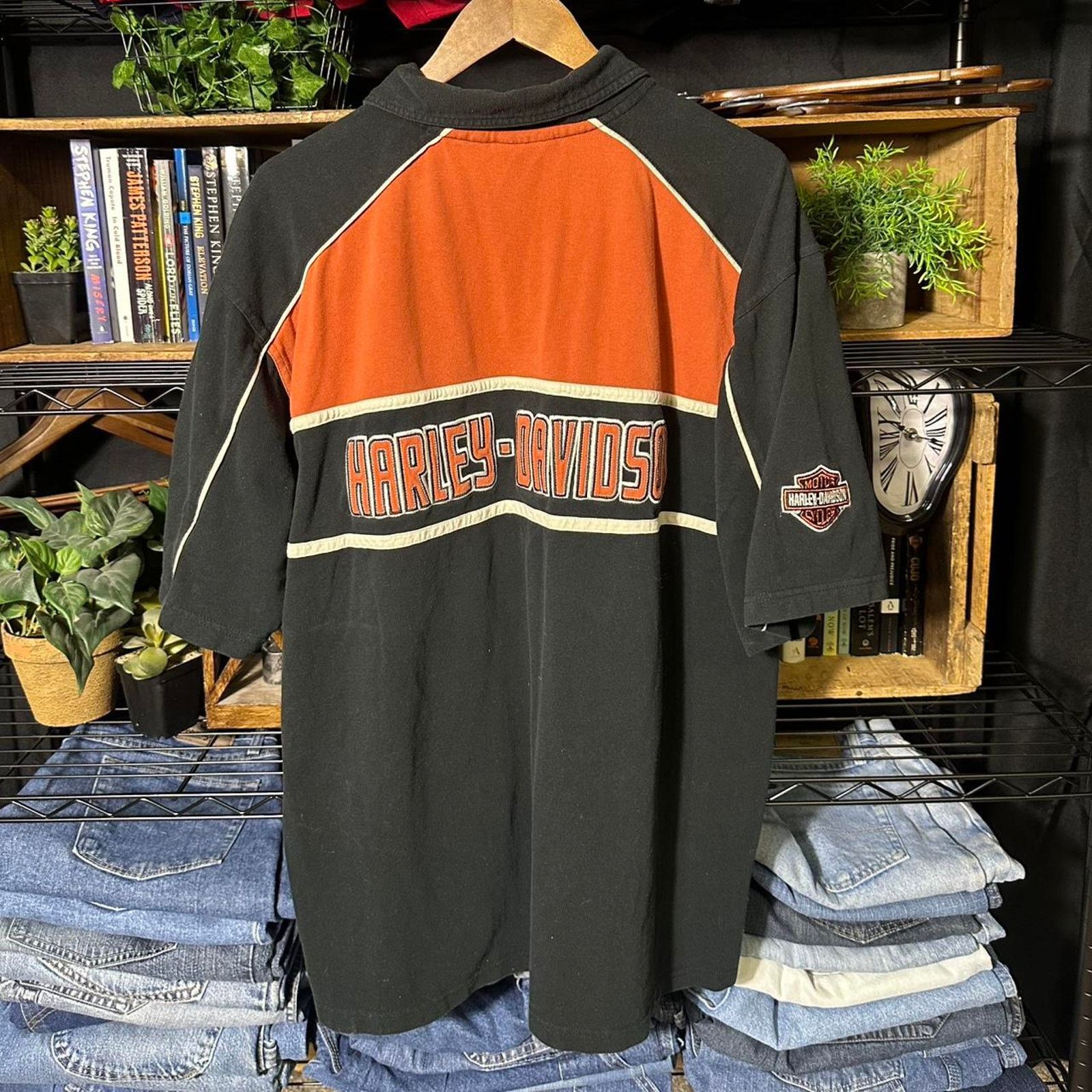 Harley Davidson Harley Davidson Button Up Biker Shirt Embroidered Black Tee Size US XL / EU 56 / 4 - 2 Thumbnail