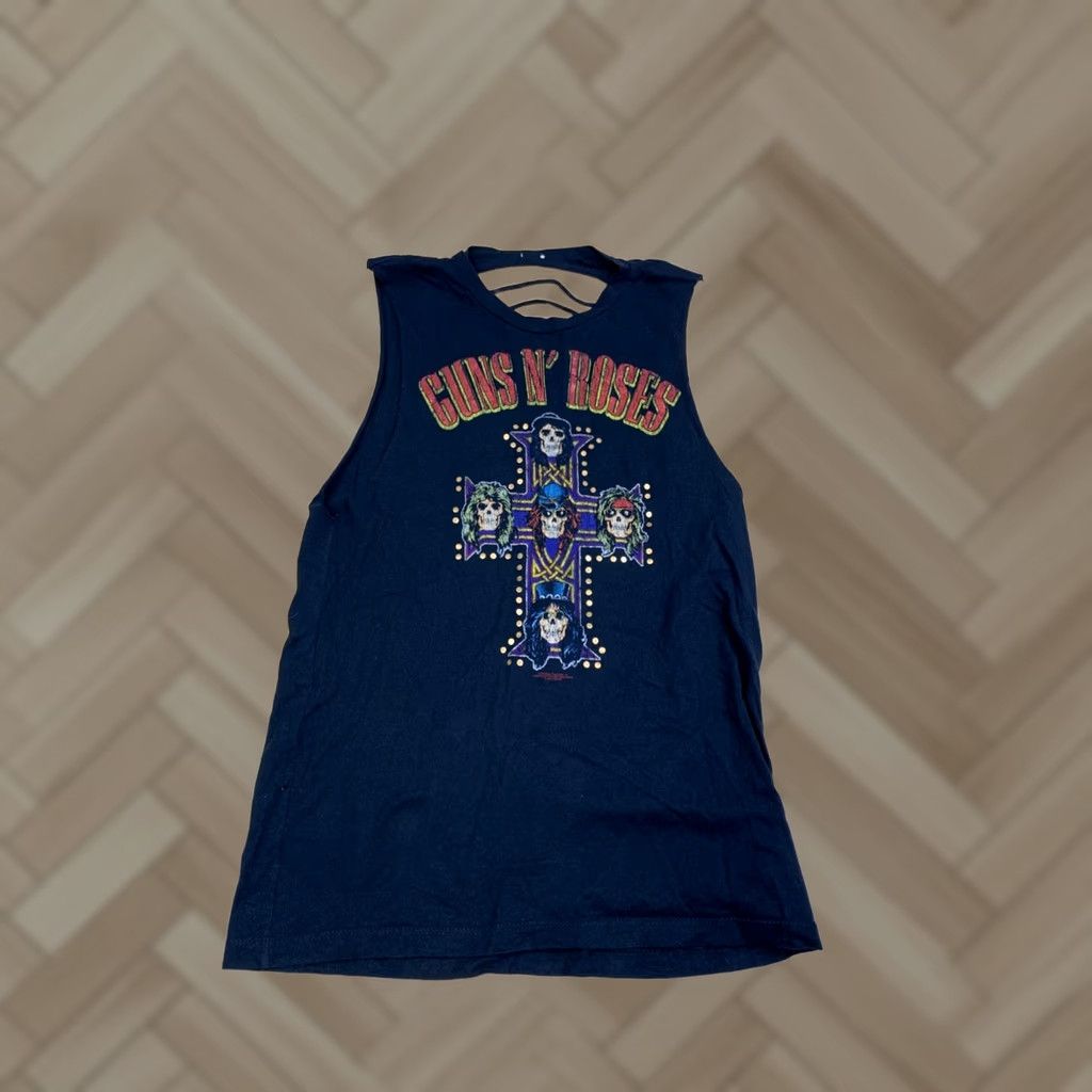 Vintage Guns N' Roses Appetite for Destruction T-Shirt Women S Black Rock Sleeveless Crew Neck Small Black Rock Womens Size S / US 4 / IT 40 - 1 Thumbnail