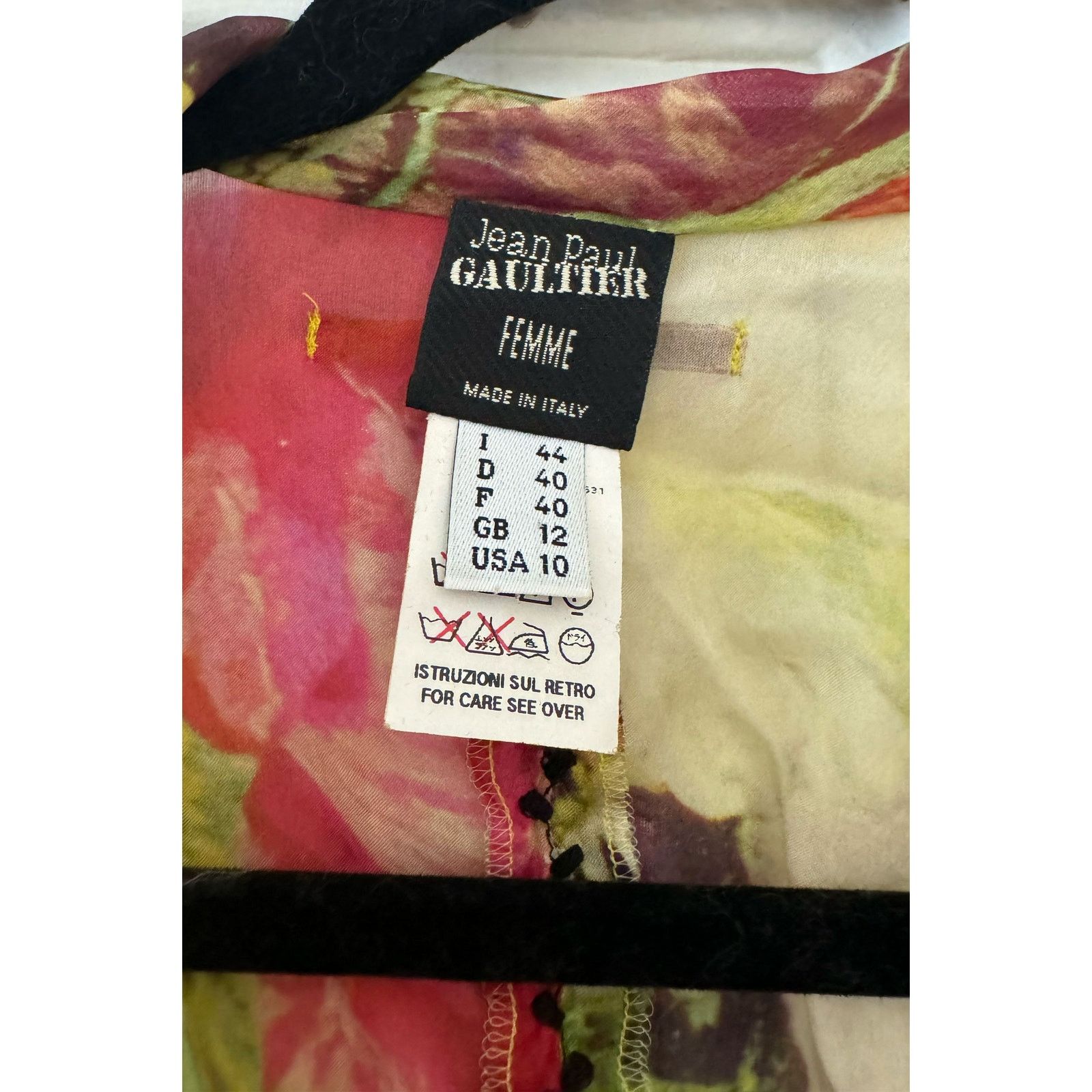 Jean Paul Gaultier Vintage Jean Paul Gaultier Floral Print Silk Ruffle Wrap Top Size M / US 6-8 / IT 42-44 - 9 Thumbnail