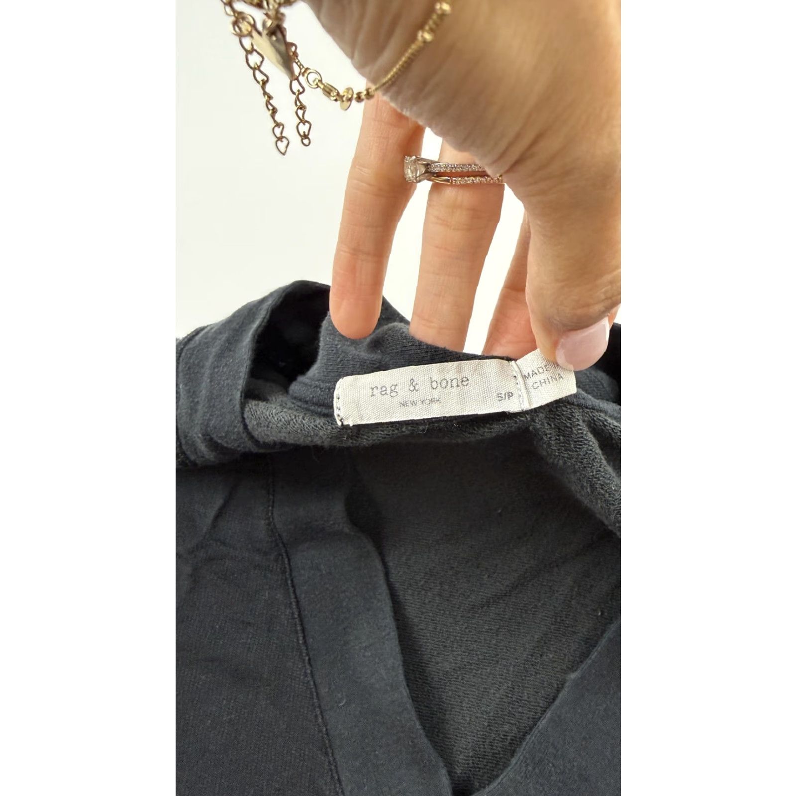 Rag & Bone rag & bone Sweatshirt Womens Small Black V-Neck Long Sleeve Pullover Casual Size S / US 4 / IT 40 - 4 Thumbnail