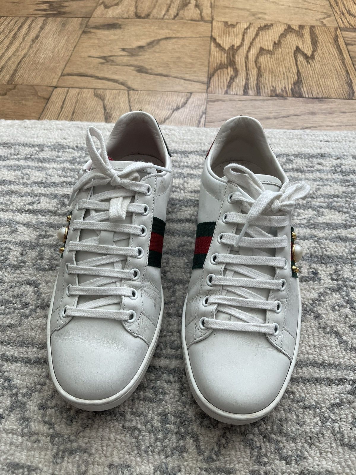 Gucci Gucci Ace Pearl Spike Sneakers Size US 8 / IT 38 - 1 Thumbnail