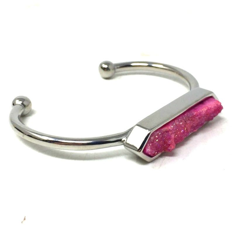 Other Kinsley Armelle Pink Blush Quartz Silver Ion Plated Bangle Size ONE SIZE - 13 Thumbnail
