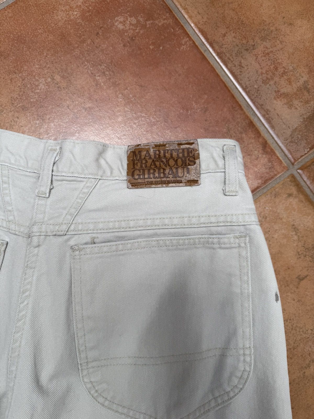 Marithe + Francois Girbaud Vintage Cream Stone Washed Girbaud Denim Pants Size US 30 / EU 46 - 13 Thumbnail