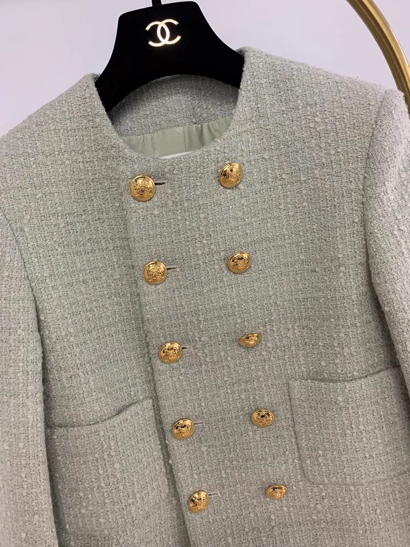 Celine CELINE Green Gold-Button Jacket 34 New Size XXS / US 00 / IT 34 - 2 Thumbnail