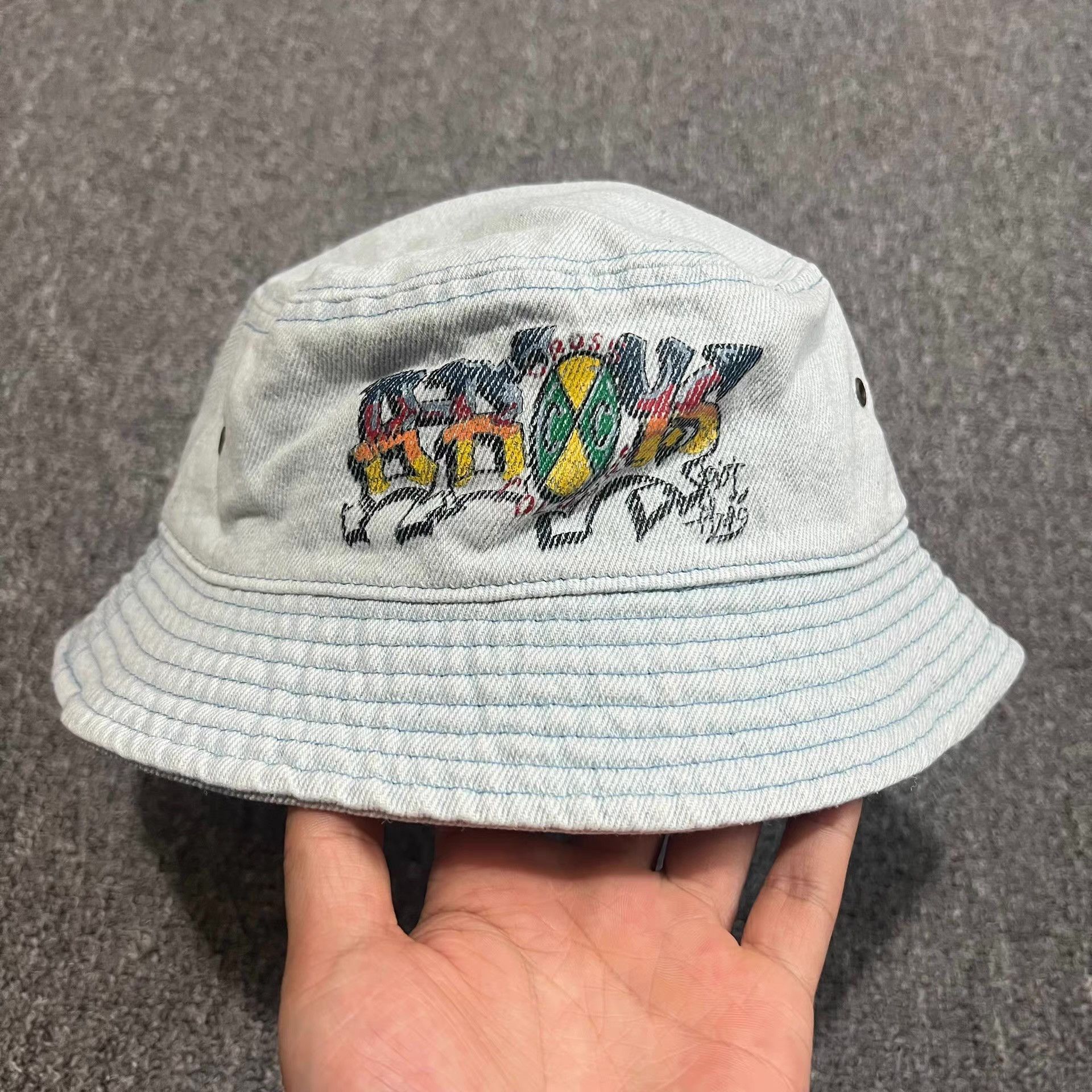 Cross Colours Cross Colours Washed Vintage Denim Bucket Hat Q7 Size ONE SIZE - 1 Thumbnail