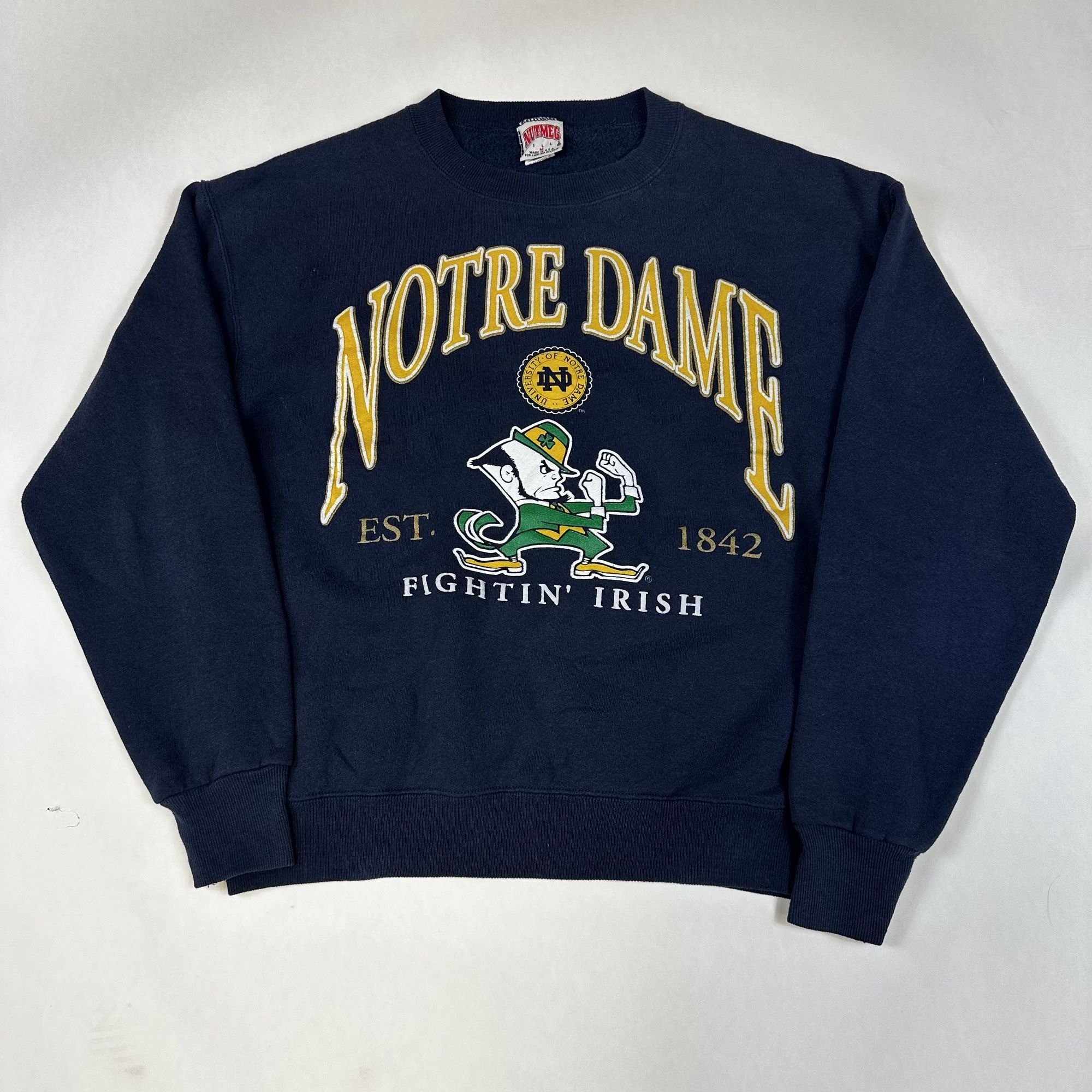 Nutmeg Vintage Notre Dame Fighting Irish Sweatshirt Nutmeg Mills M Size US M / EU 48-50 / 2 - 1 Thumbnail