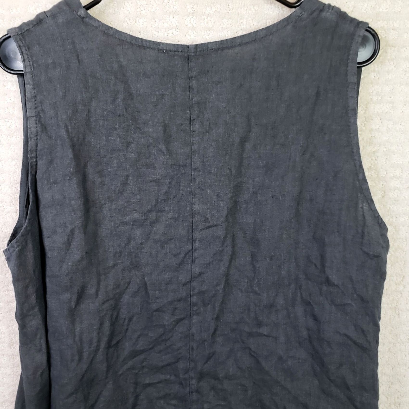 Vintage Cobblestone Living Blouse Sleeveless Tunic Women's XL Gray Linen Boat Neck Pullover Casual Boho Beach 22" ARMPIT-TO-ARMPIT Size XL / US 12-14 / IT 48-50 - 5 Thumbnail