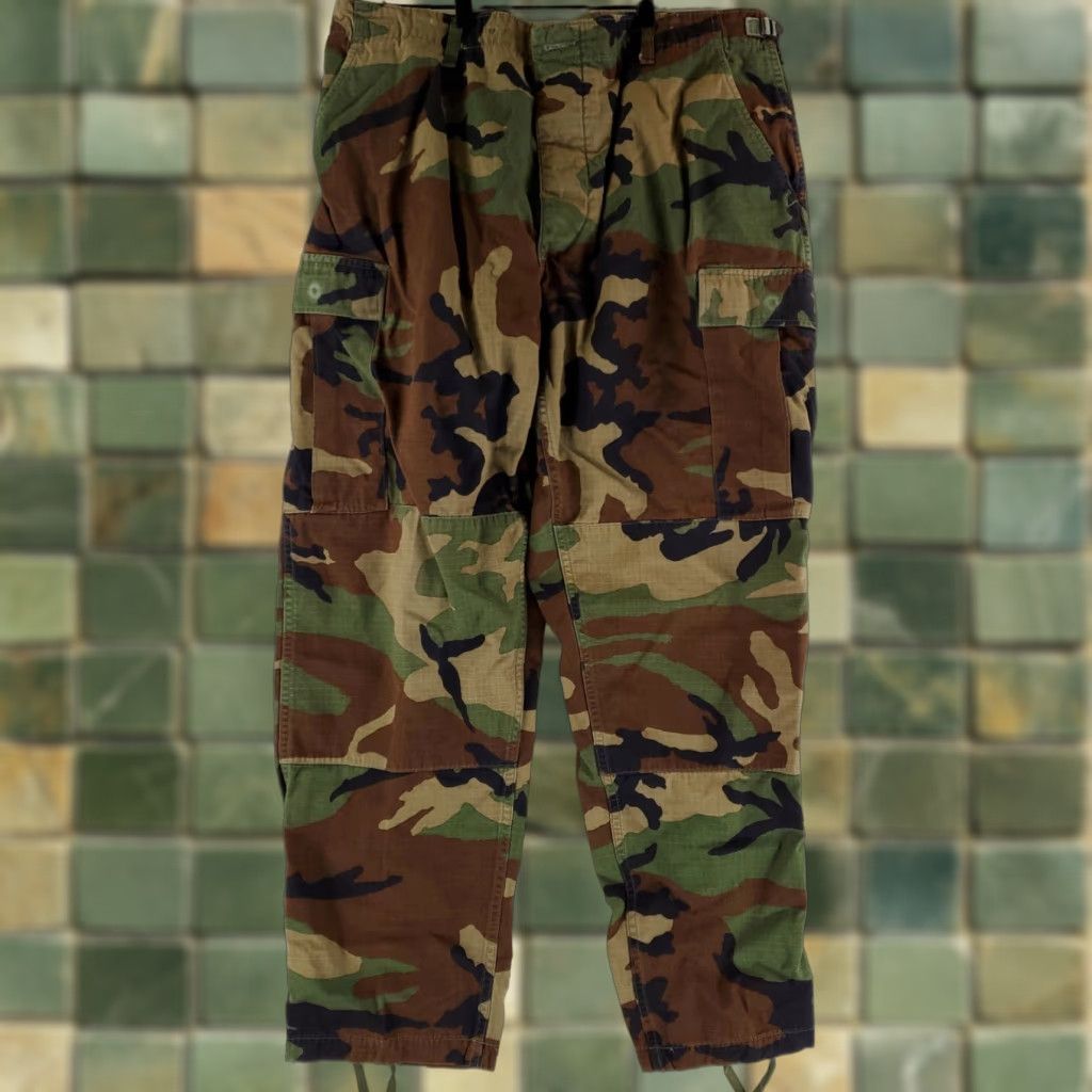 Vintage US Military Pants Cargo Woodland Camo Mens L 37x31 Size US 33 - 1 Thumbnail