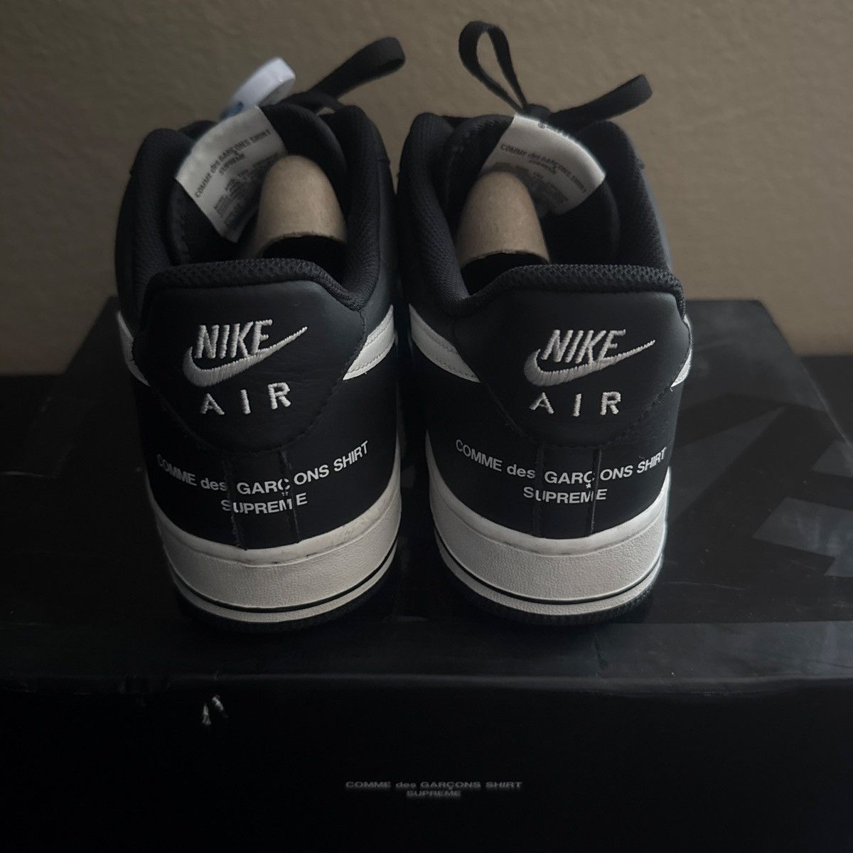 Comme des Garcons × Nike Nike Supreme CDQ Air Force 1 Black Size US 11 / EU 44 - 4 Thumbnail