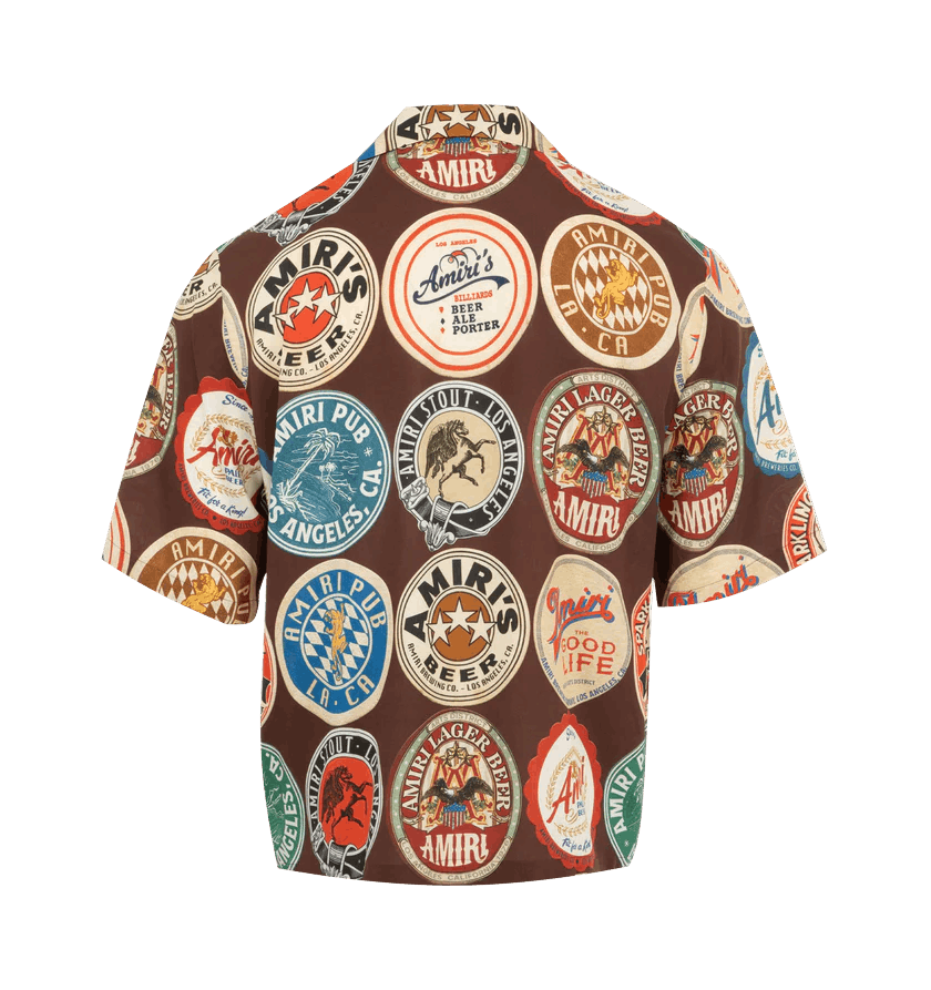 Amiri o1h1sh10525 Coasters Bowling Shirt in Brown Size US S / EU 44-46 / 1 - 2 Thumbnail