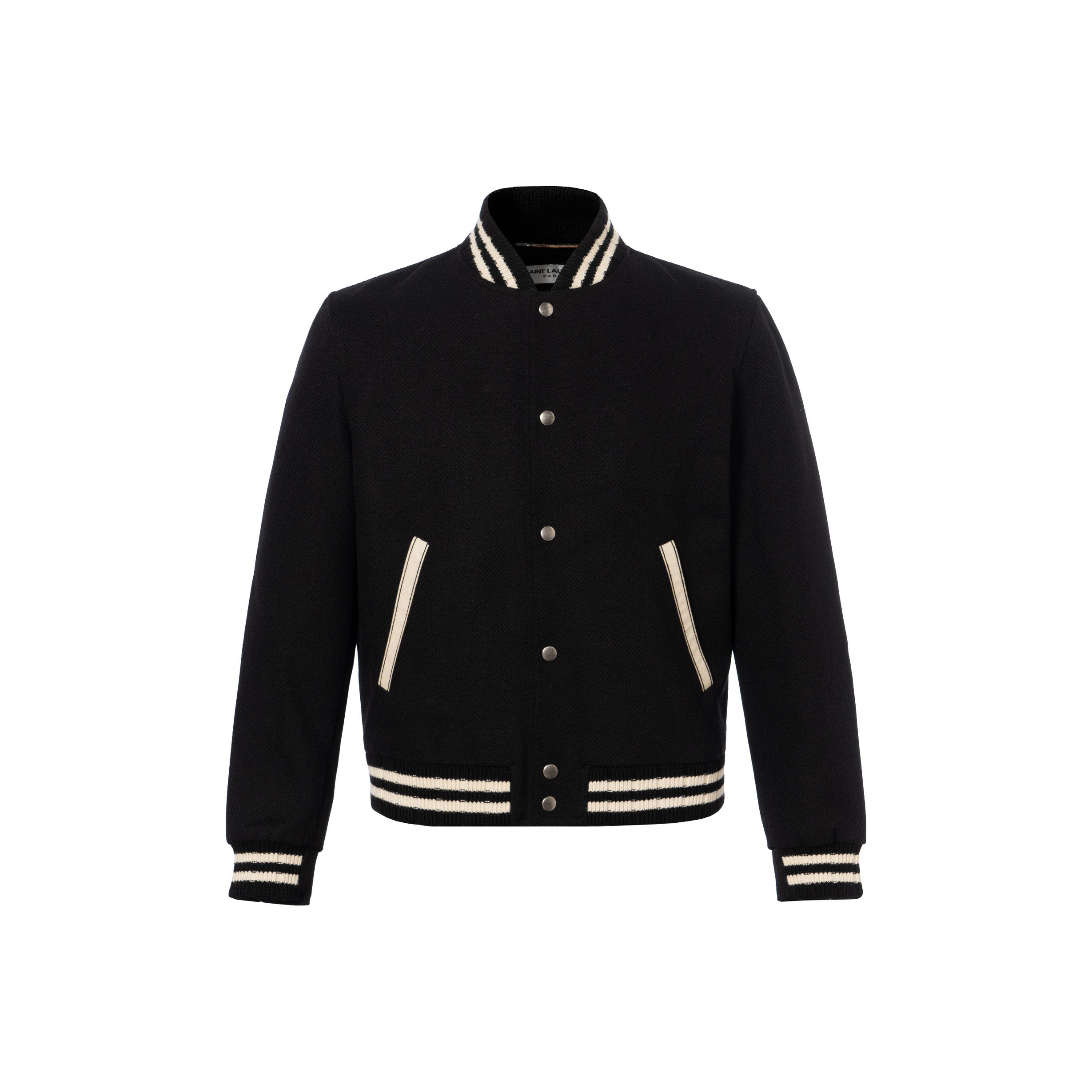 Saint Laurent Paris Saint Laurent Logo Wool Bomber Jacket Size L Size US L / EU 52-54 / 3 - 1 Thumbnail