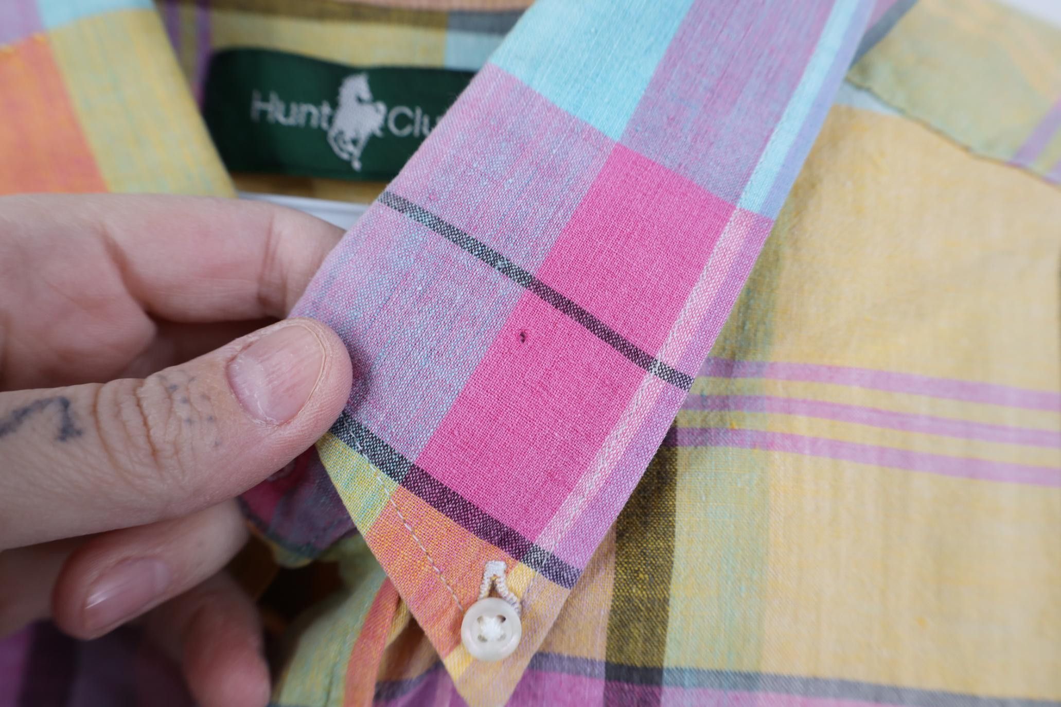 Vintage Vintage 90s Tailoring Madras Plaid Button Down Shirt USA Size US XL / EU 56 / 4 - 4 Thumbnail