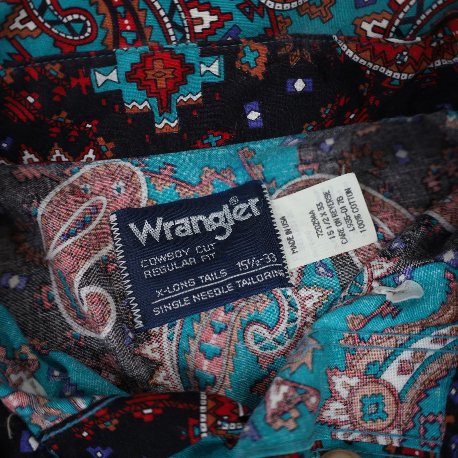 Vintage × Wrangler Vintage Wrangler Aztec Paisley Southwestern Button Up Shirt Size US M / EU 48-50 / 2 - 6 Thumbnail
